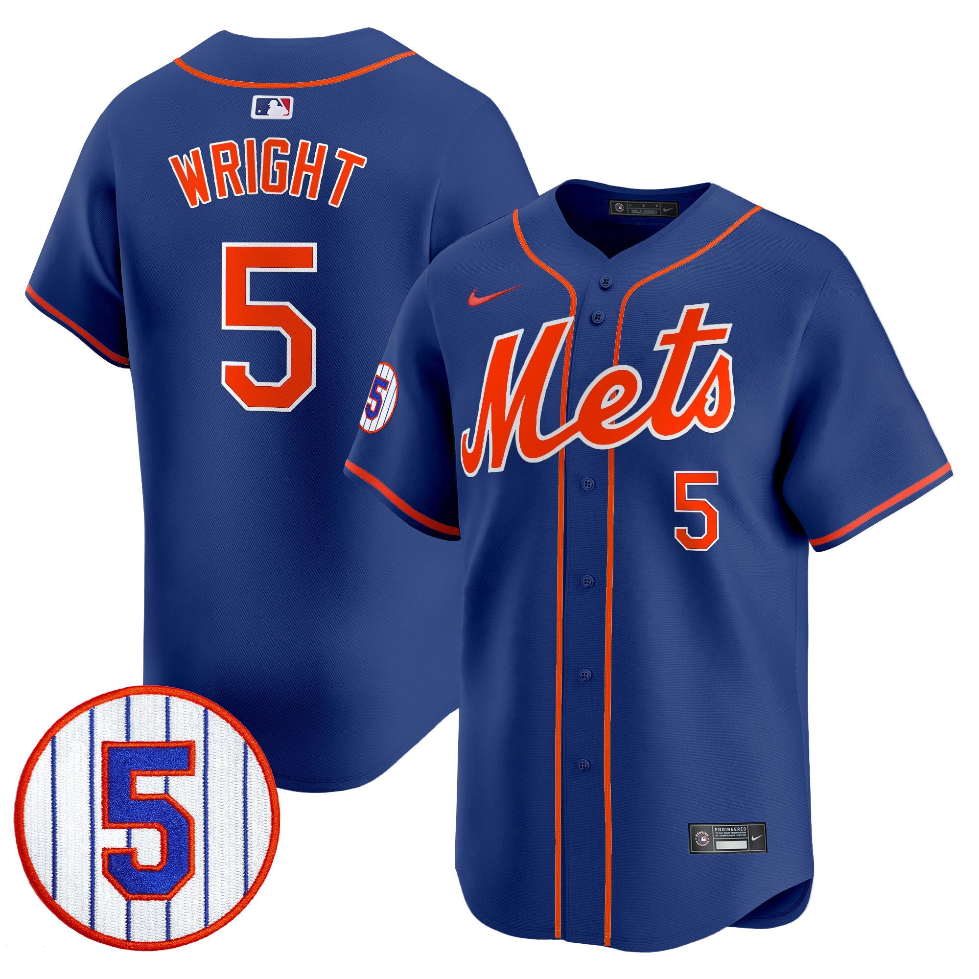 Men’s #5 David Wright Number Retirement Patch Vapor Premier Limited Jersey