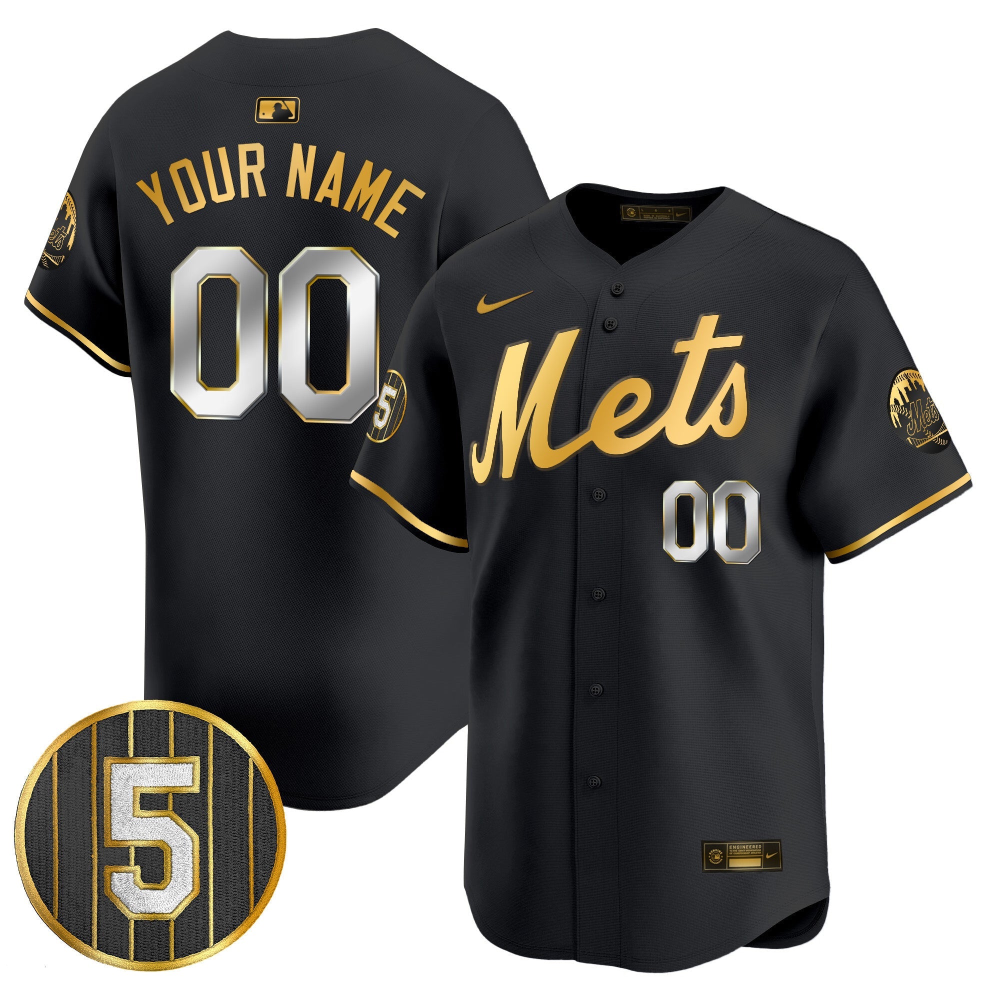 #5 David Wright Number Retirement Patch Vapor Premier Limited Custom Jersey