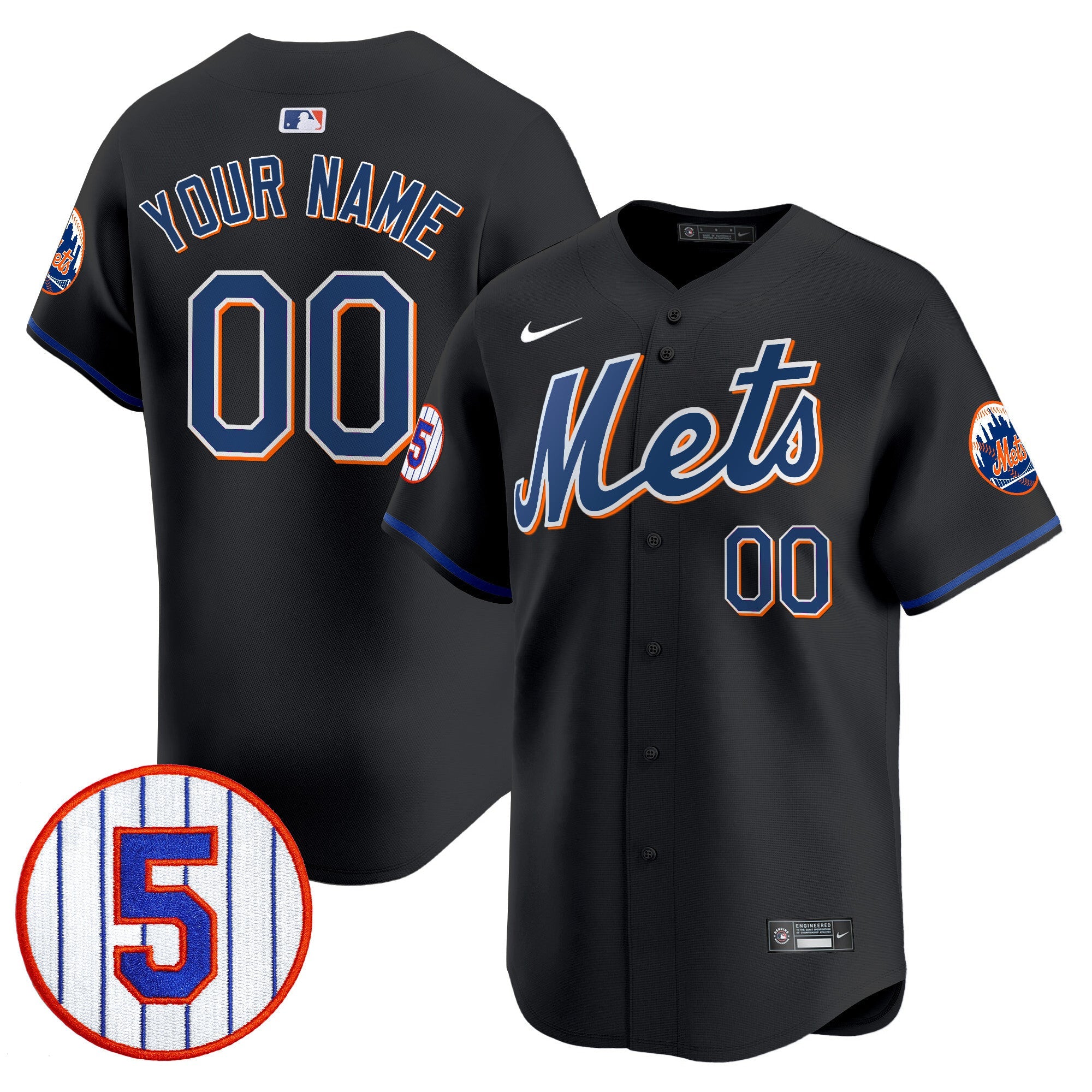 #5 David Wright Number Retirement Patch Vapor Premier Limited Custom Jersey