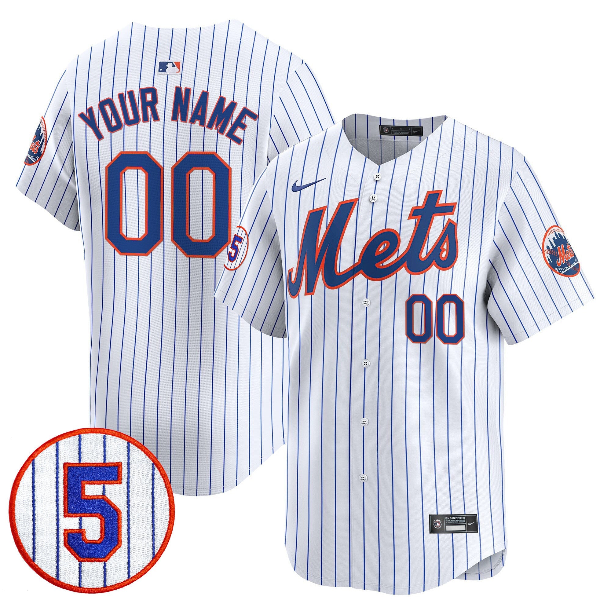 #5 David Wright Number Retirement Patch Vapor Premier Limited Custom Jersey