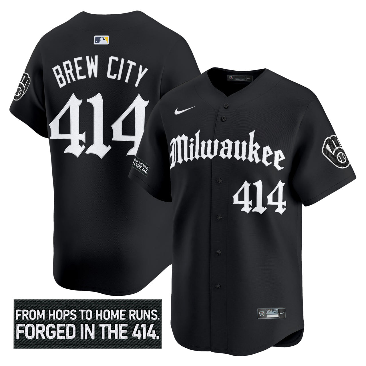 Men’s Milwaukee ‘Gothic 414 Shadows Edition’ Vapor Premier Limited Jersey