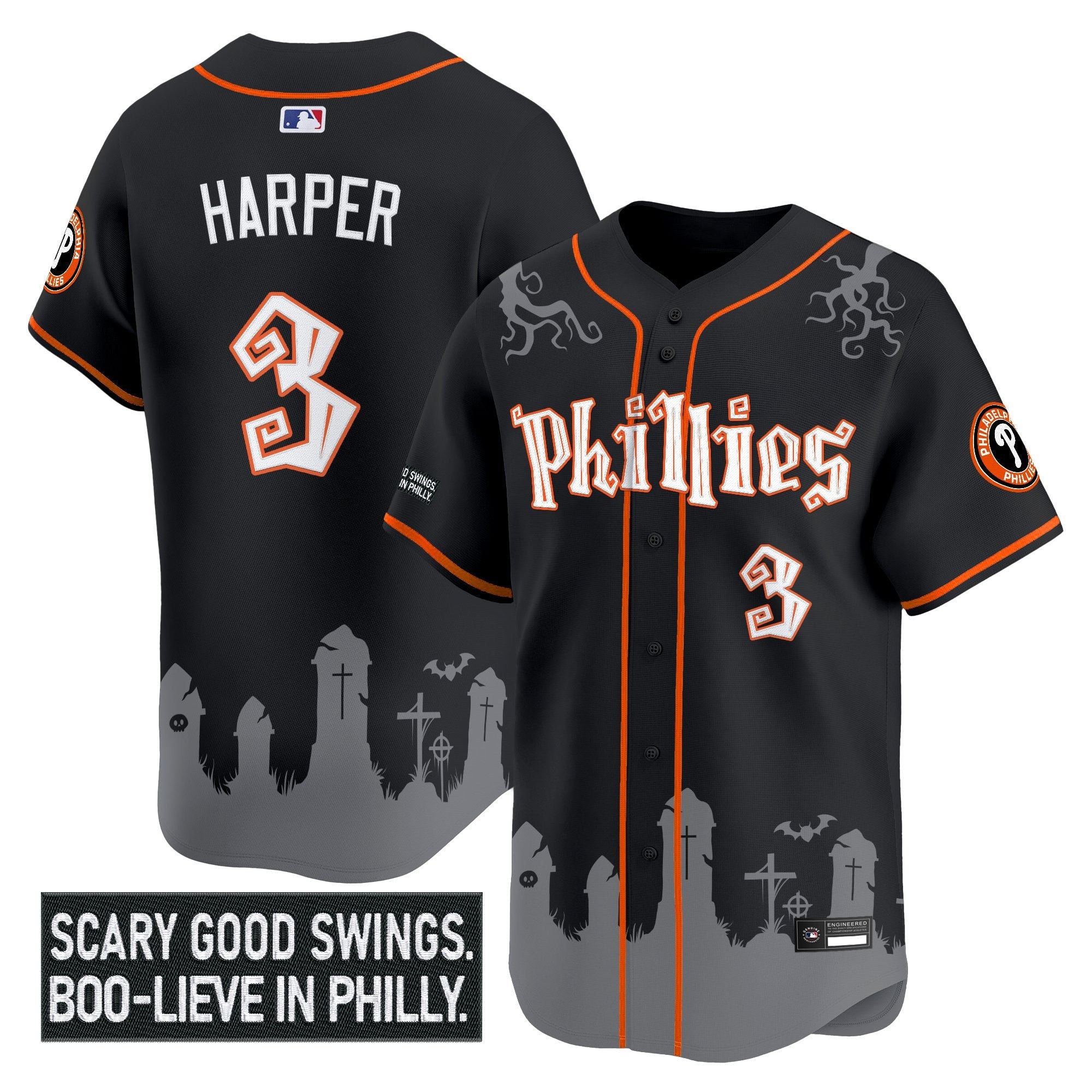 Men’s Philadelphia ‘Halloween Spooky Edition’ Premier Limited Jersey – Stitched