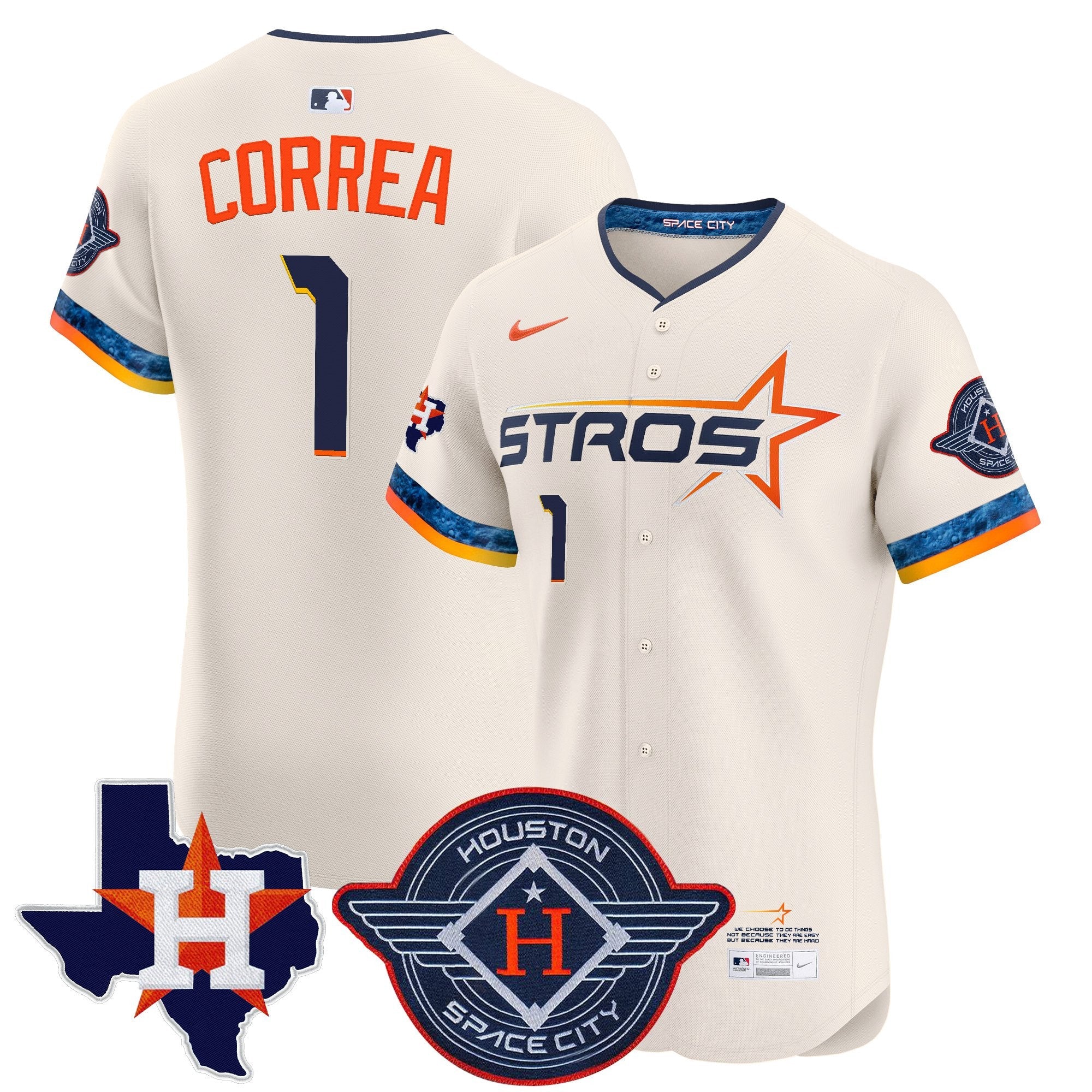 Men’s Houston 2025 City Connect Texas Patch Vapor Premier Elite Jersey