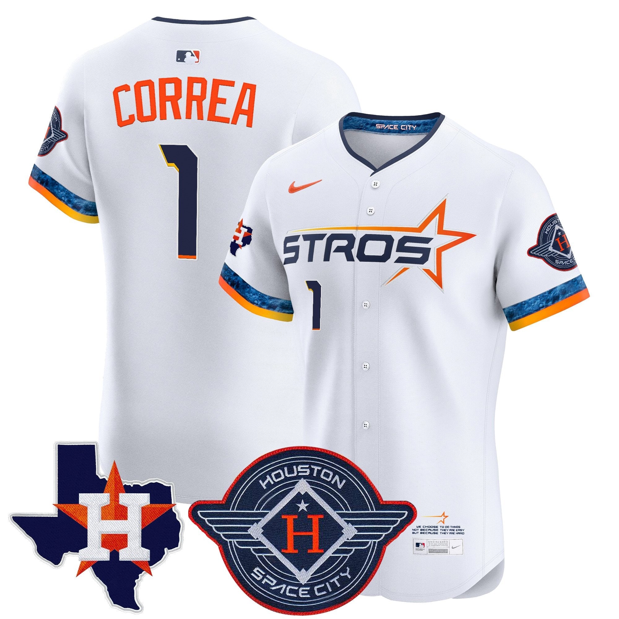 Men’s Houston 2025 City Connect Texas Patch Vapor Premier Elite Jersey
