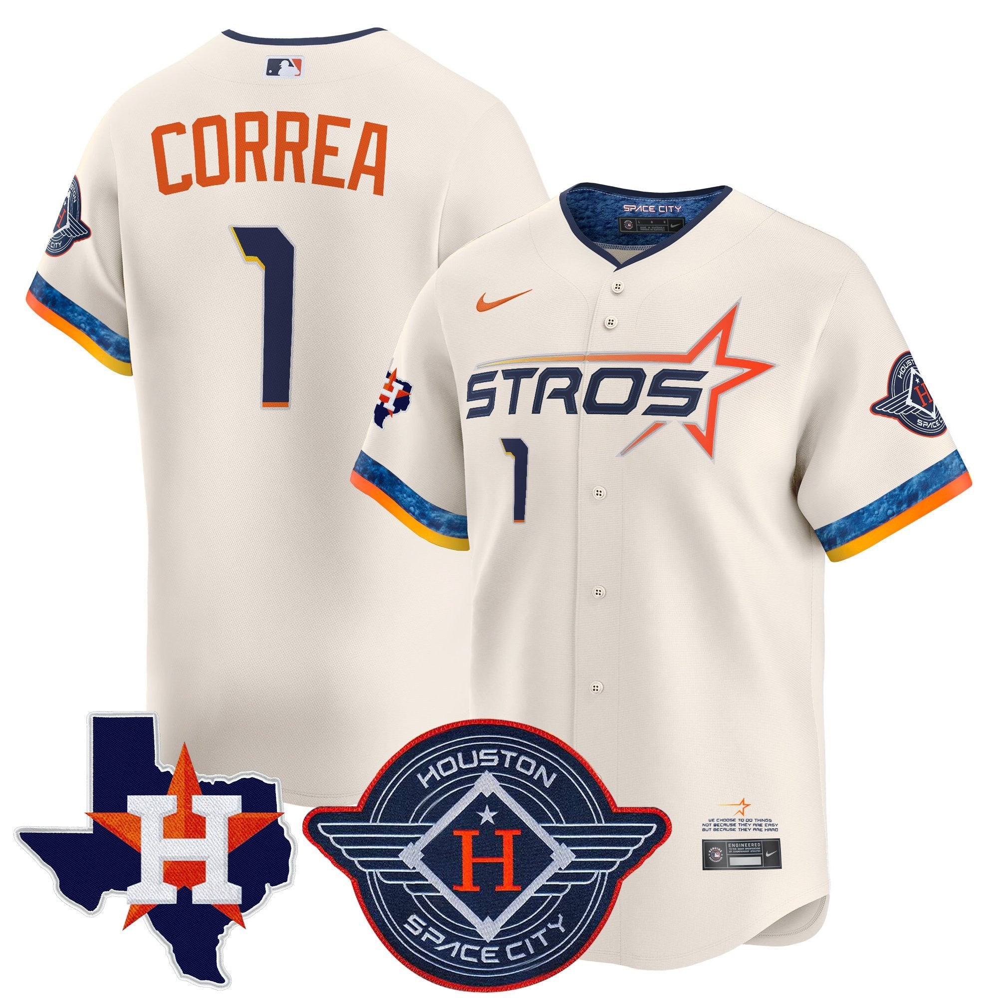 Men’s Houston 2025 City Connect Texas Patch Vapor Premier Limited Jersey