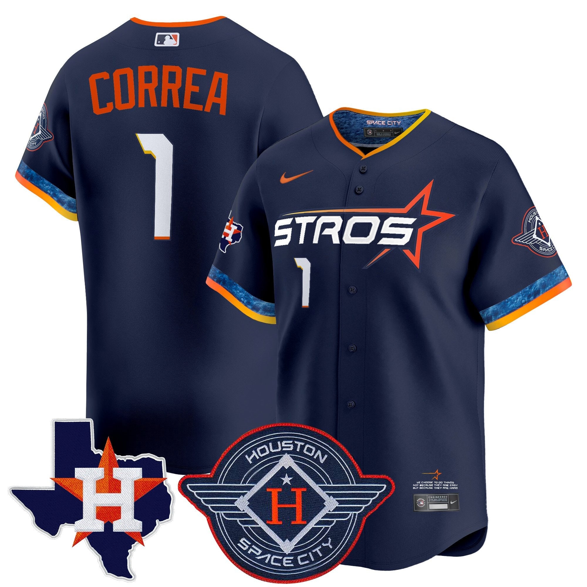Men’s Houston 2025 City Connect Texas Patch Vapor Premier Limited Jersey