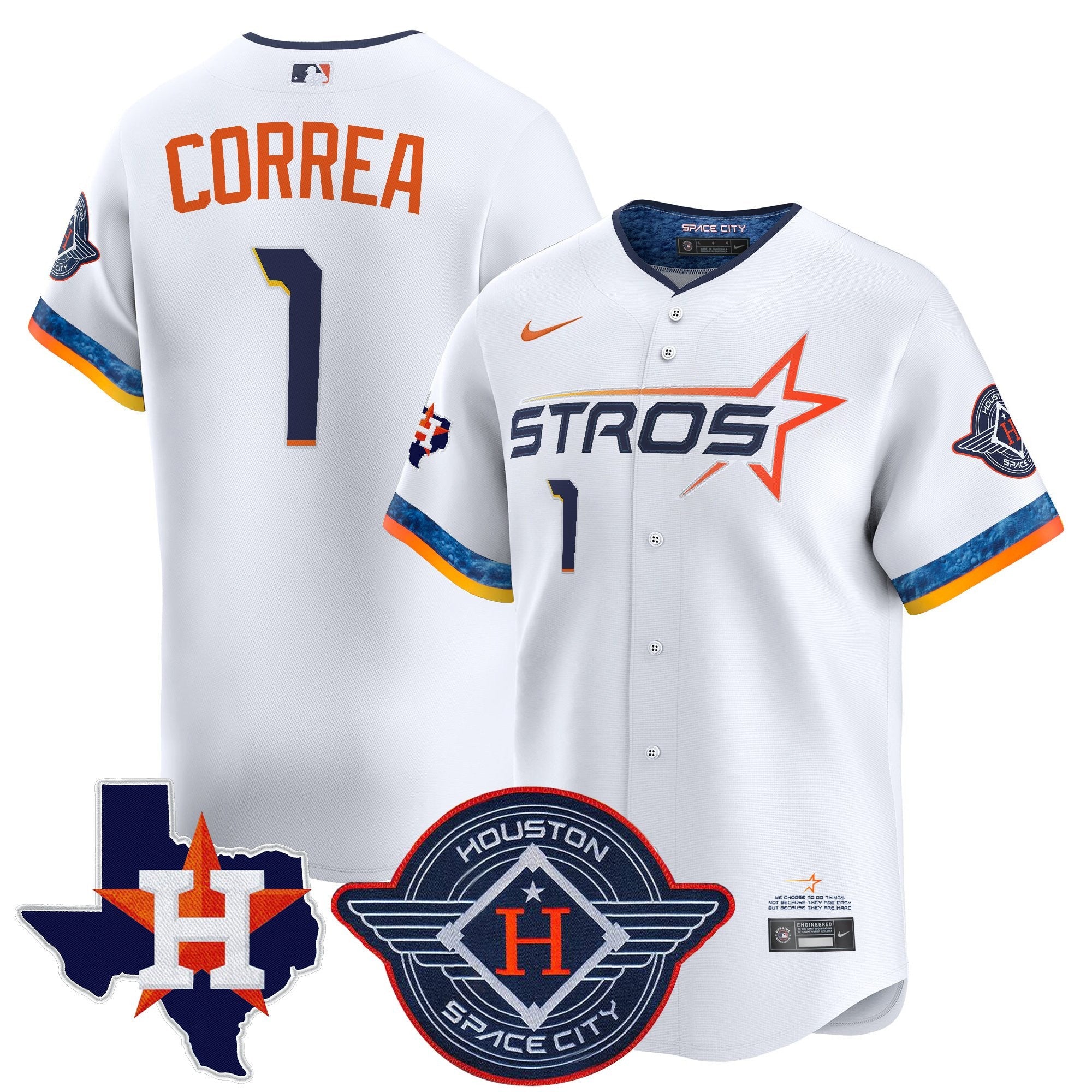 Men’s Houston 2025 City Connect Texas Patch Vapor Premier Limited Jersey