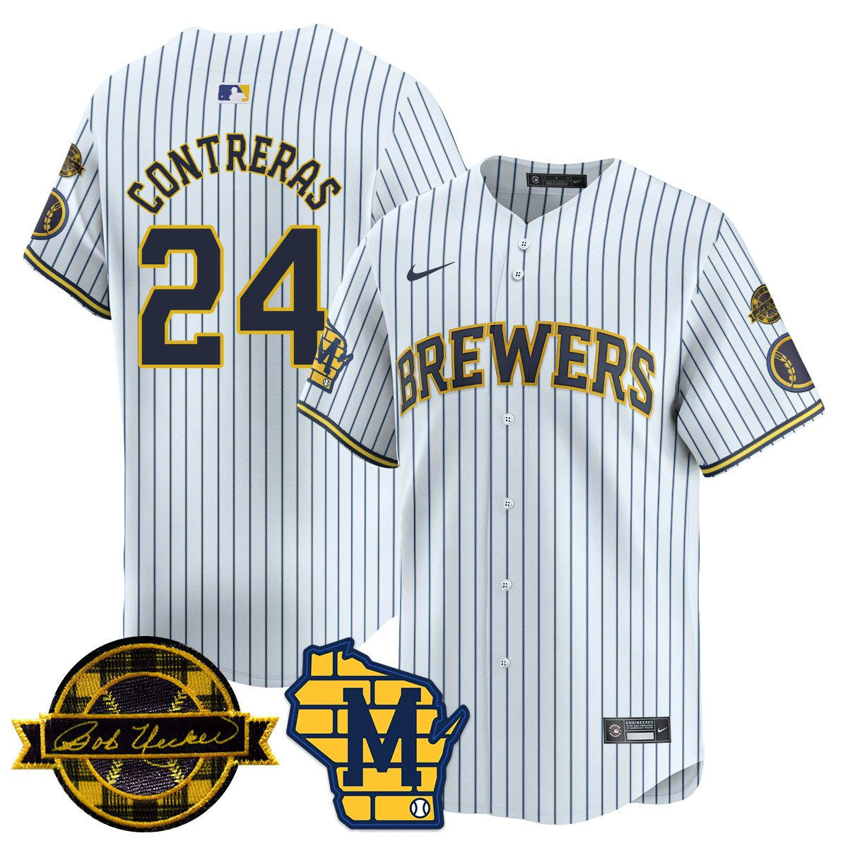 Men’s Milwaukee Bob Uecker Patch Vapor Limited Jersey