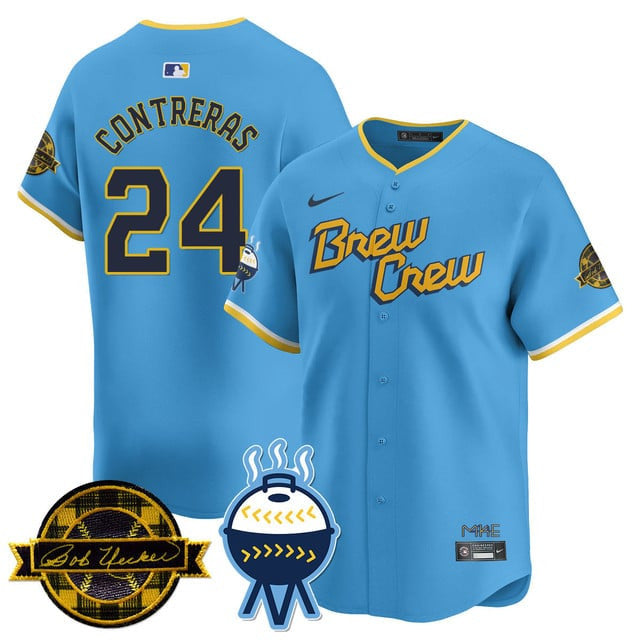 Men’s Milwaukee Bob Uecker Patch Vapor Limited Jersey