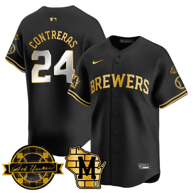 Men’s Milwaukee Bob Uecker Patch Vapor Limited Jersey