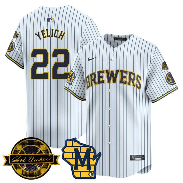 Men’s Milwaukee Bob Uecker Patch Vapor Limited Jersey