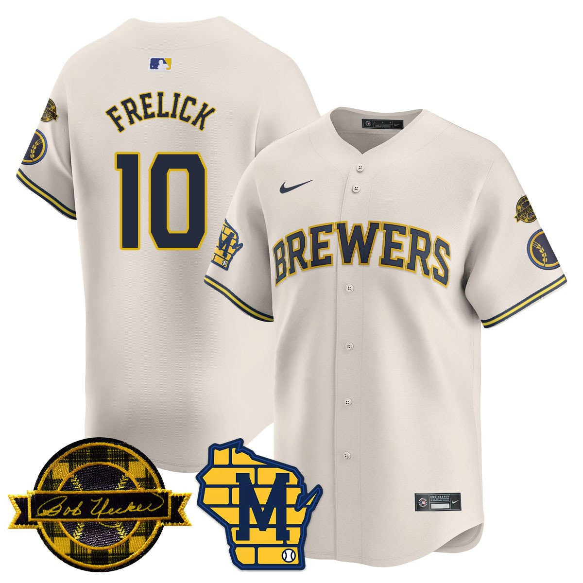 Men’s Milwaukee Bob Uecker Patch Vapor Limited Jersey