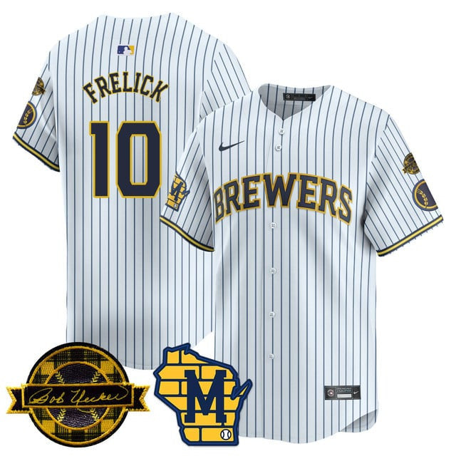 Men’s Milwaukee Bob Uecker Patch Vapor Limited Jersey