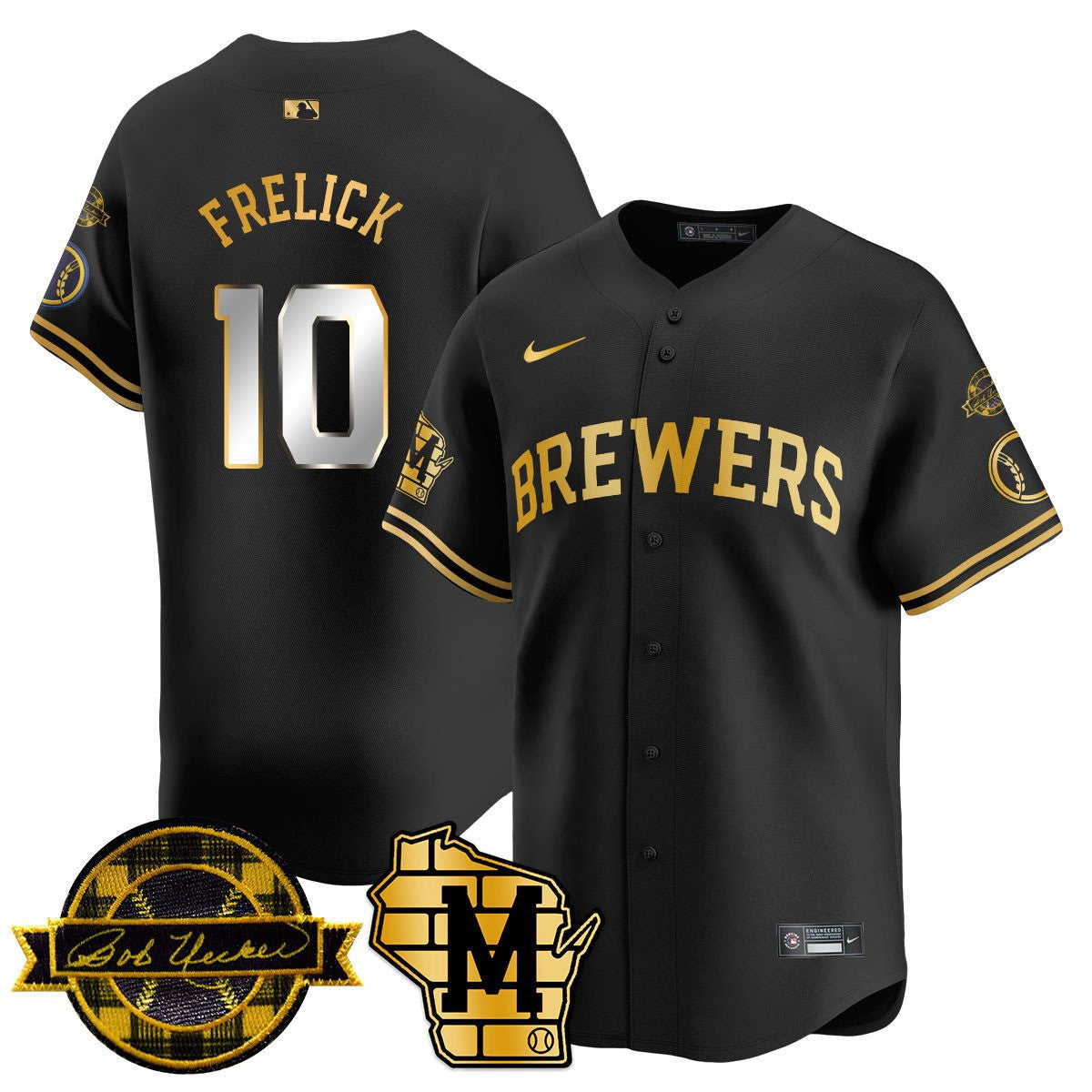 Men’s Milwaukee Bob Uecker Patch Vapor Limited Jersey