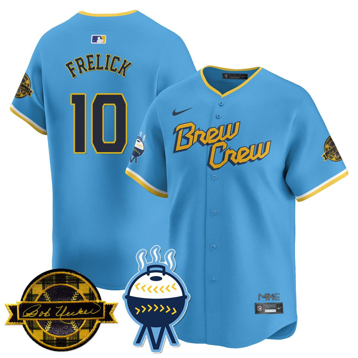 Men’s Milwaukee Bob Uecker Patch Vapor Limited Jersey