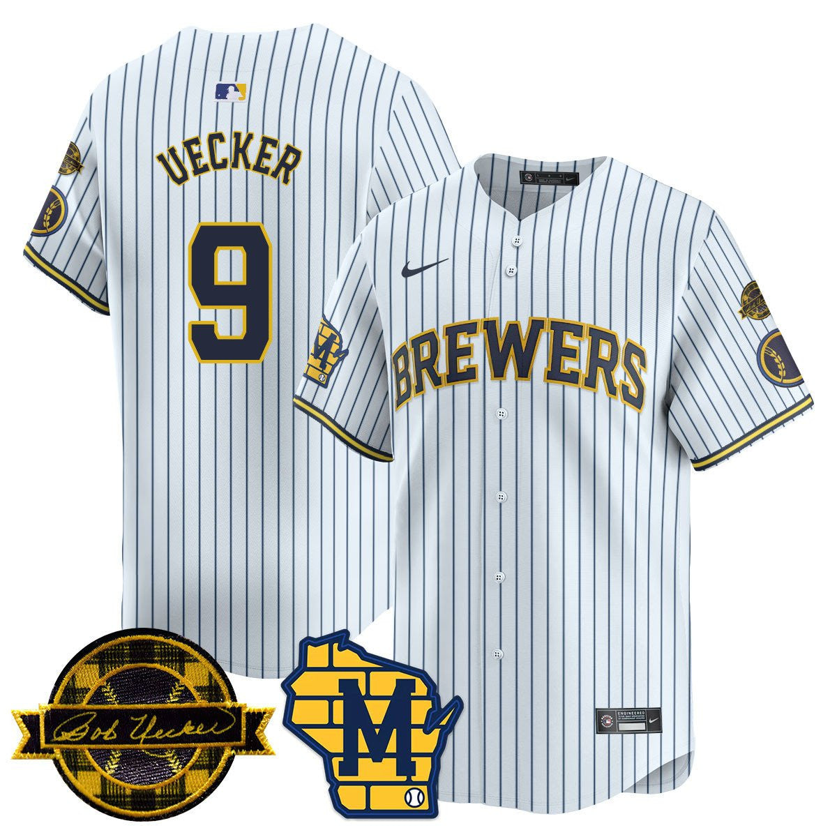 Men’s Milwaukee Bob Uecker Patch Vapor Limited Jersey