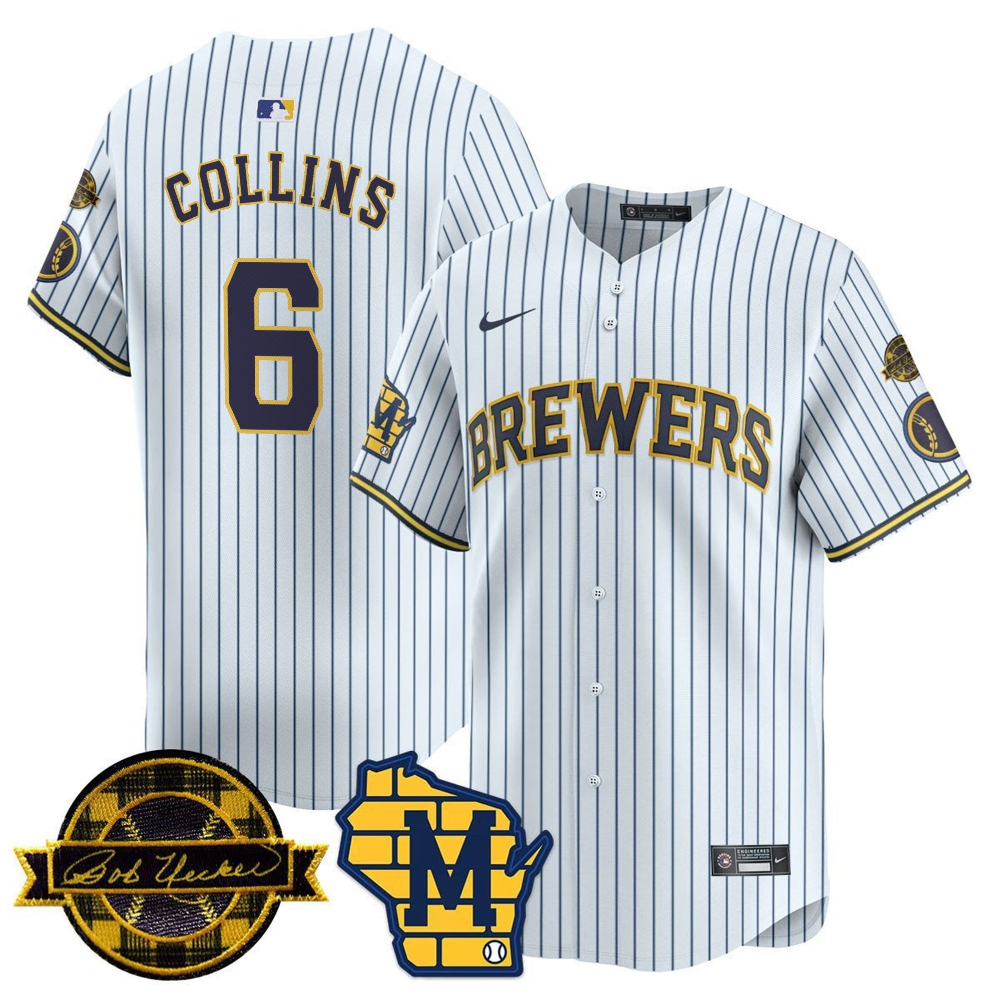 Men’s Milwaukee Bob Uecker Patch Vapor Limited Jersey