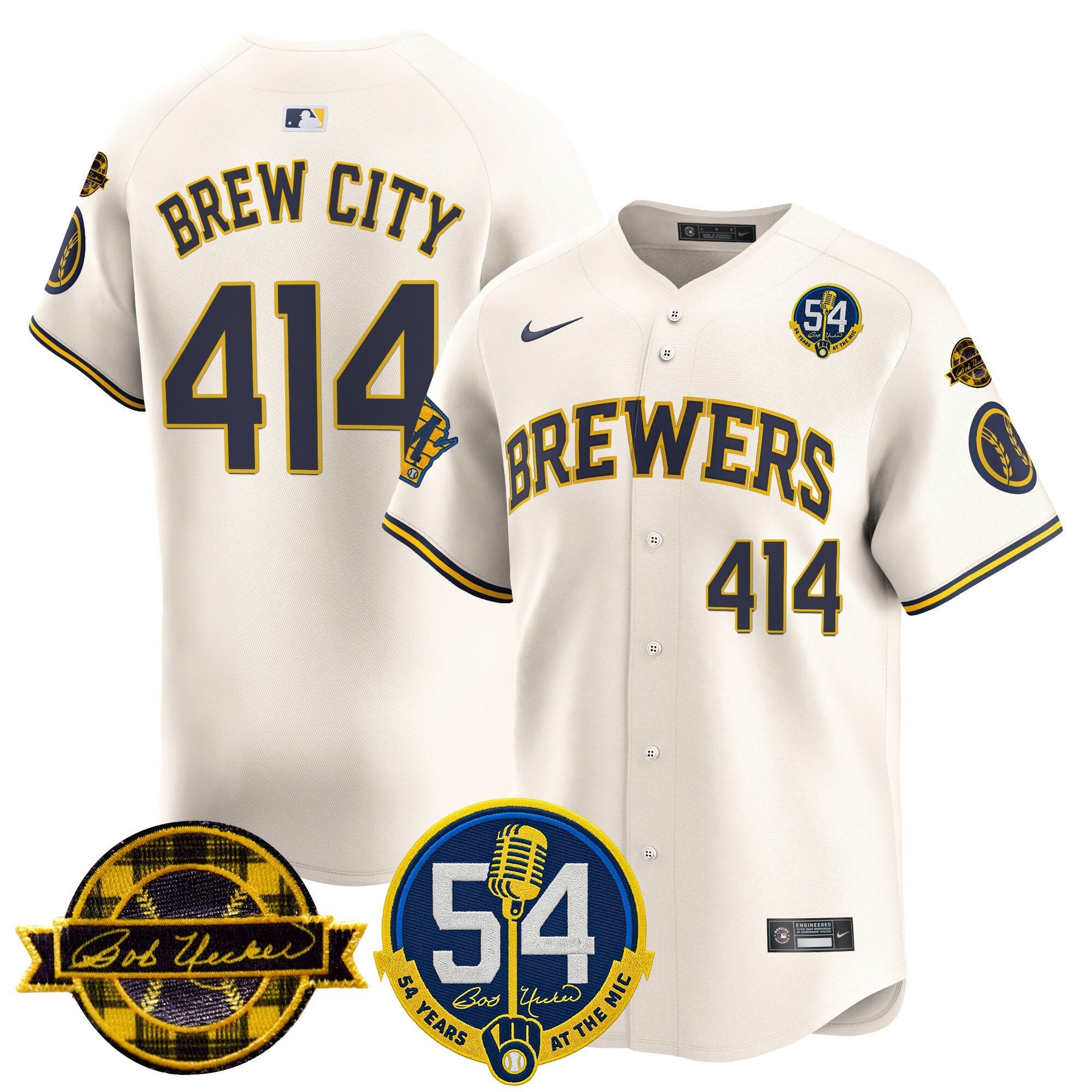 Men’s Milwaukee ‘Bob Uecker – 54 Seasons for ’ Vapor Premier Limited Jersey