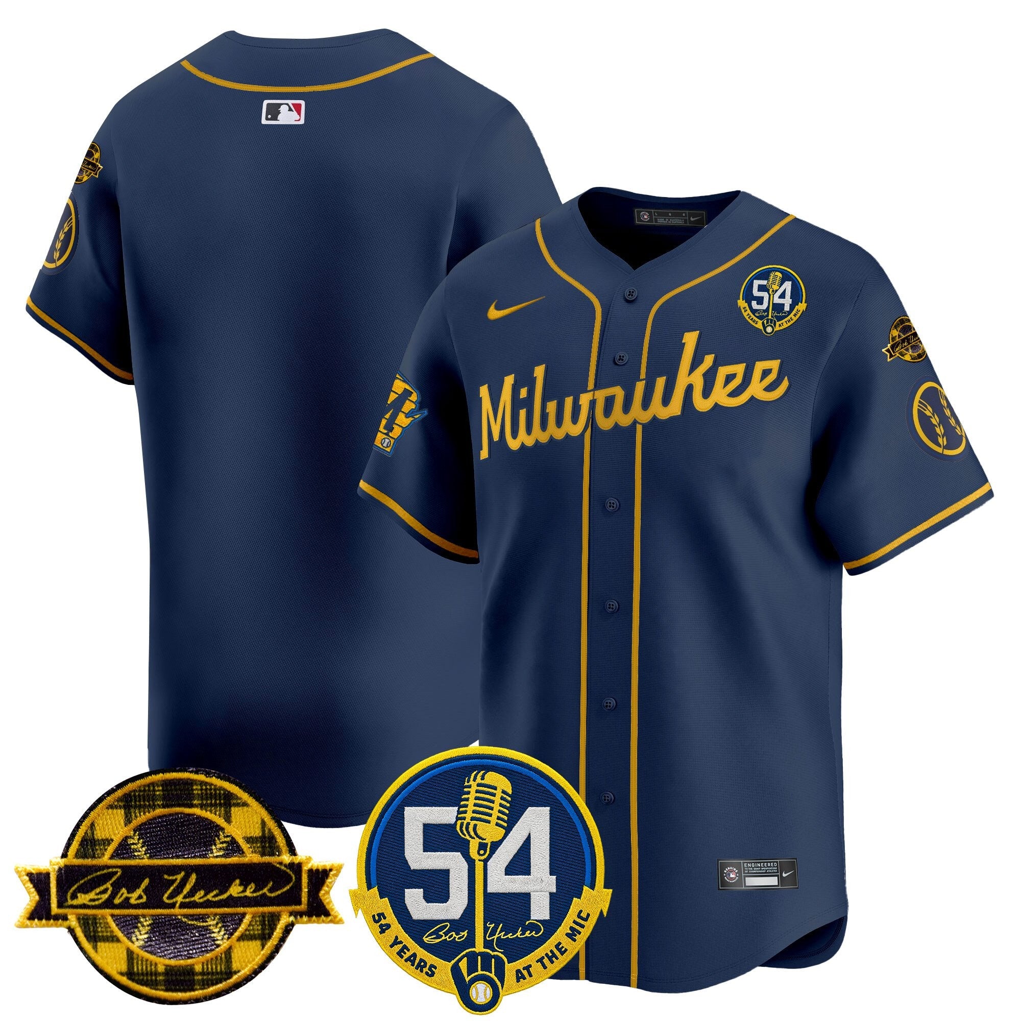Men’s Milwaukee ‘Bob Uecker – 54 Seasons for ’ Vapor Premier Limited Jersey