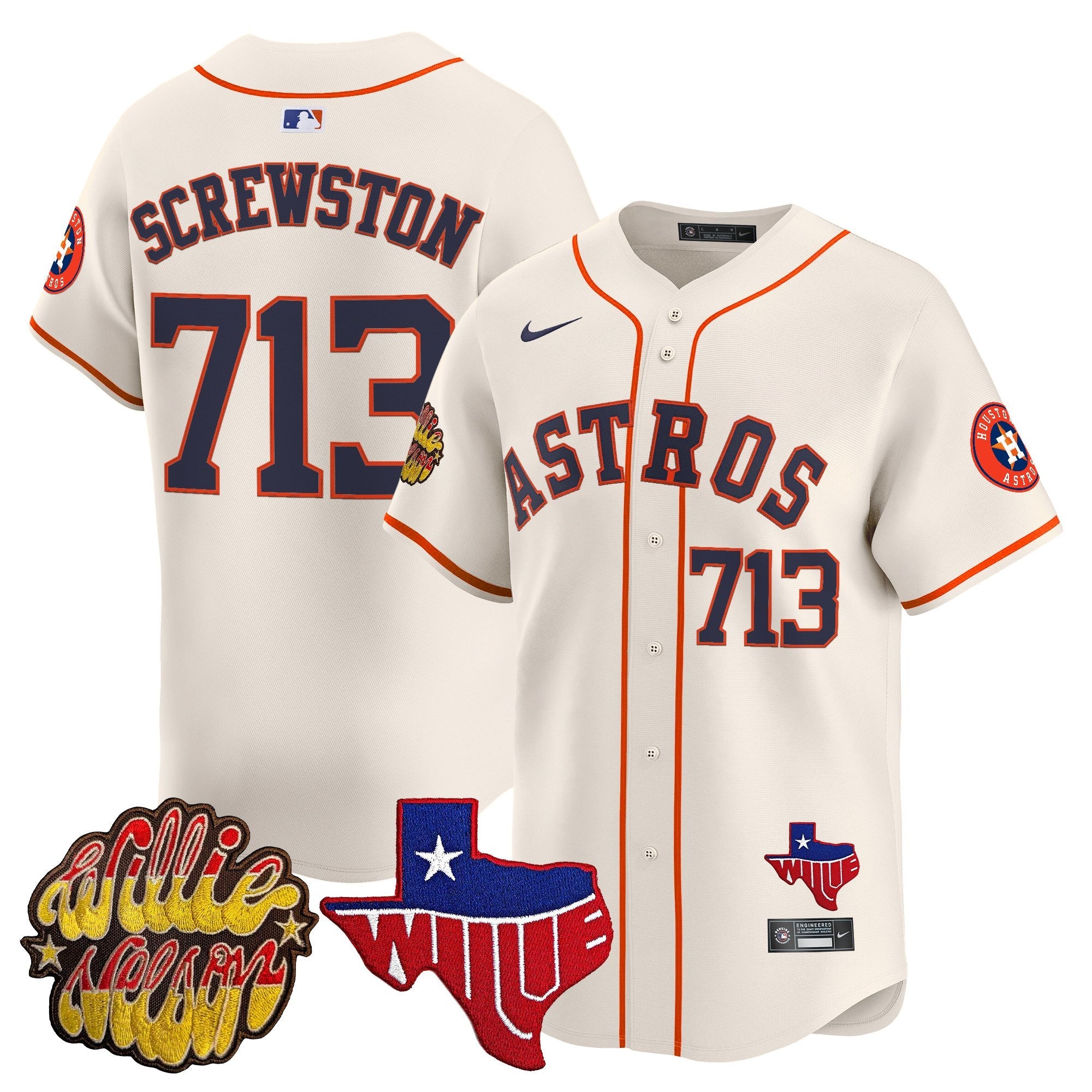 Men’s Houston ‘Willie Nelson Patch’ Vapor Premier Limited Jersey