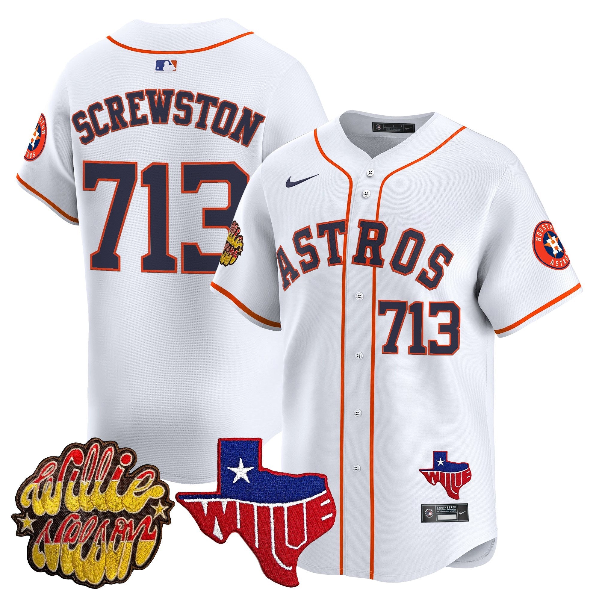 Men’s Houston ‘Willie Nelson Patch’ Vapor Premier Limited Jersey