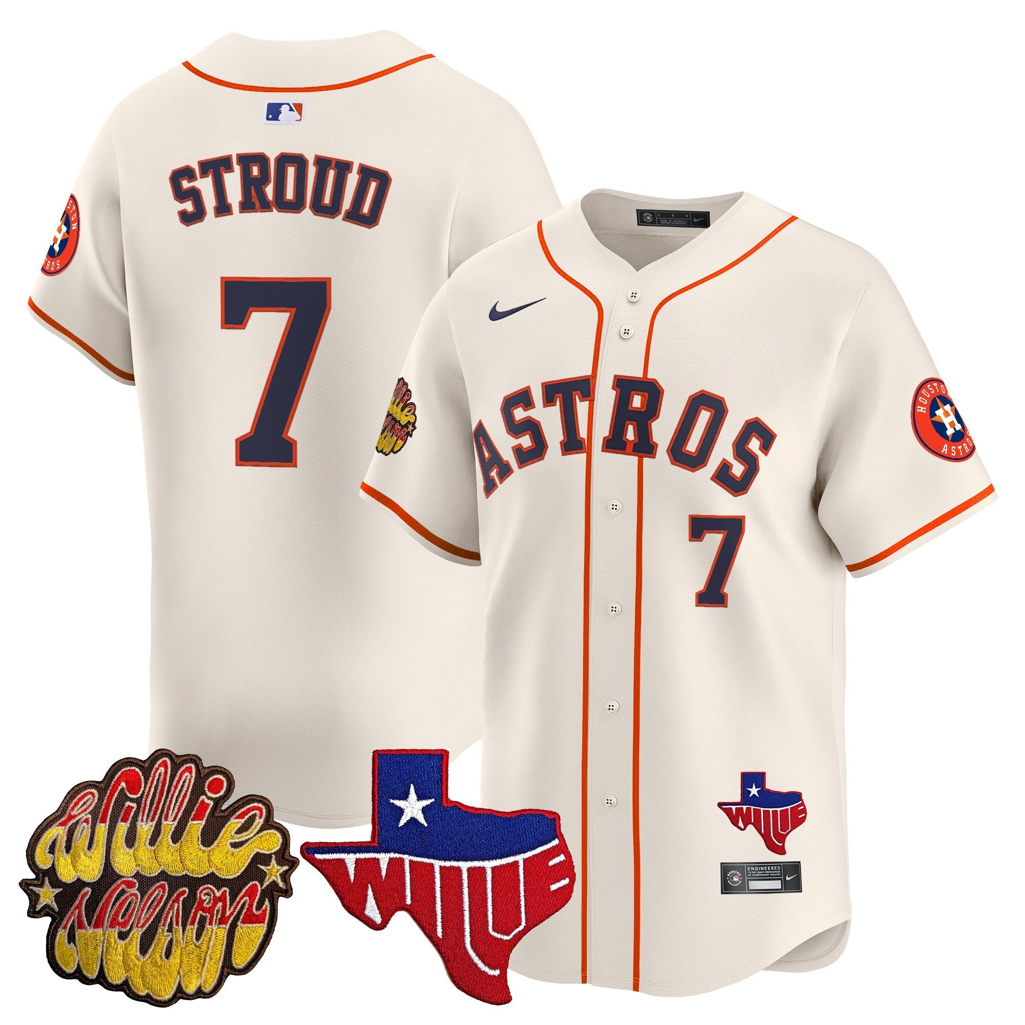Men’s Houston ‘Willie Nelson Patch’ Vapor Premier Limited Jersey