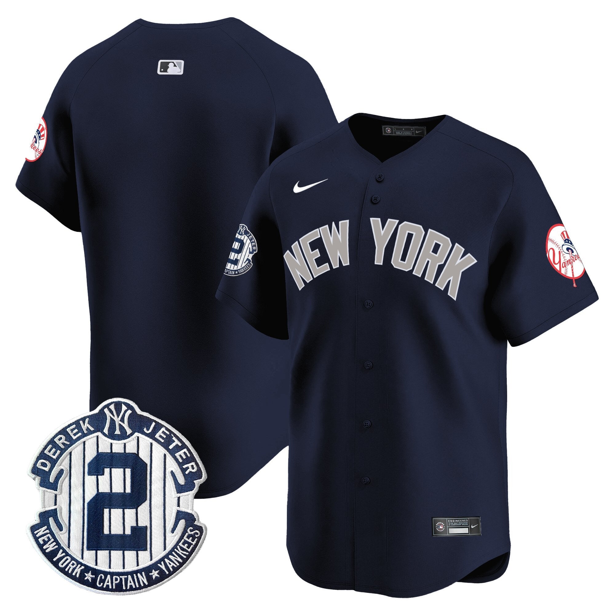 Men’s New York Throwback Vapor Premier Limited Jersey – Derek Jeter Patch