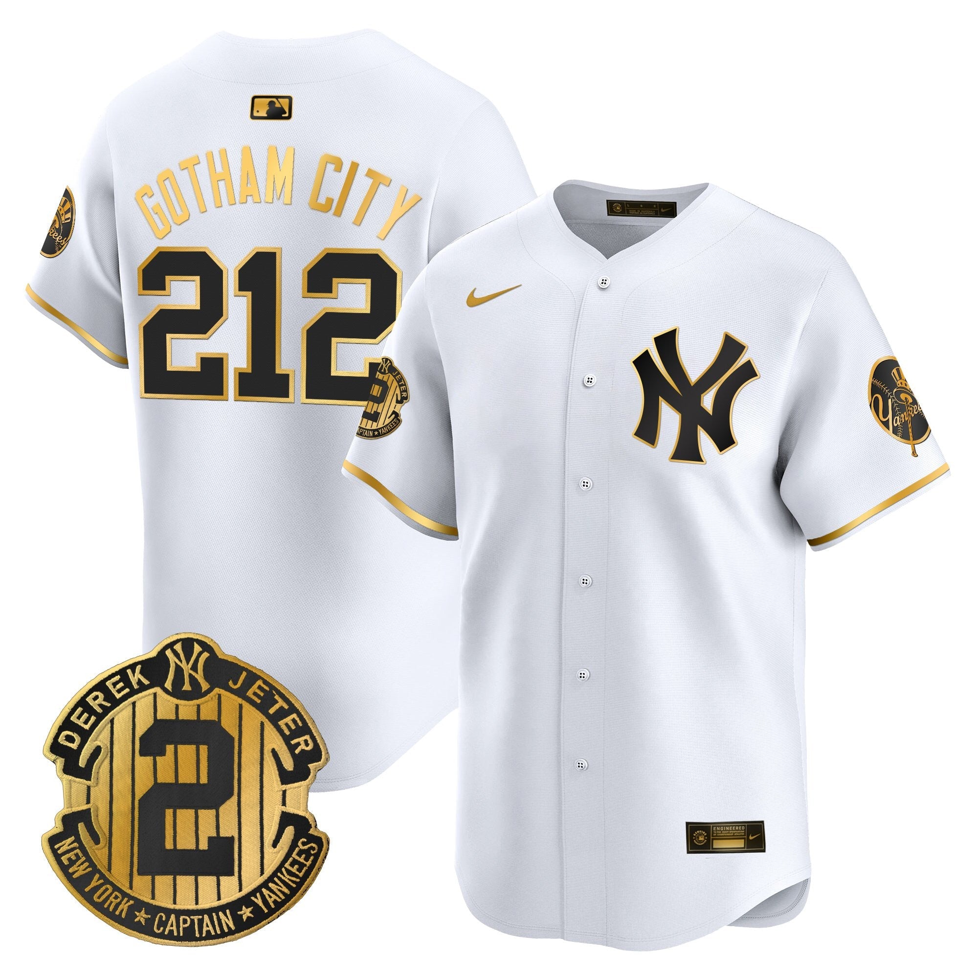 Men’s New York Throwback Vapor Premier Limited Jersey – Derek Jeter Patch