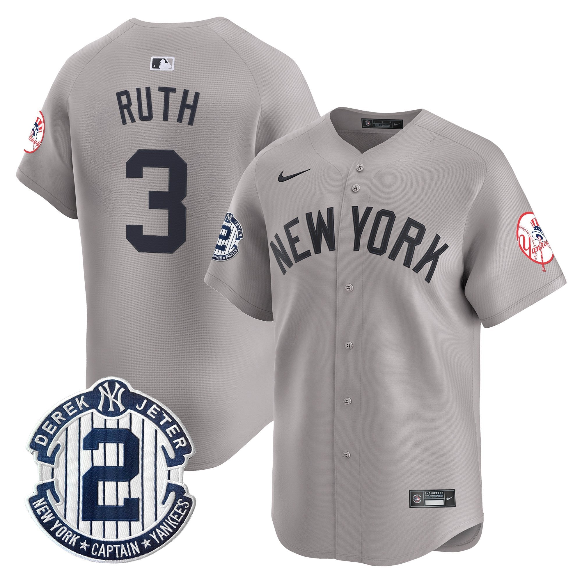 Men’s New York Throwback Vapor Premier Limited Jersey – Derek Jeter Patch