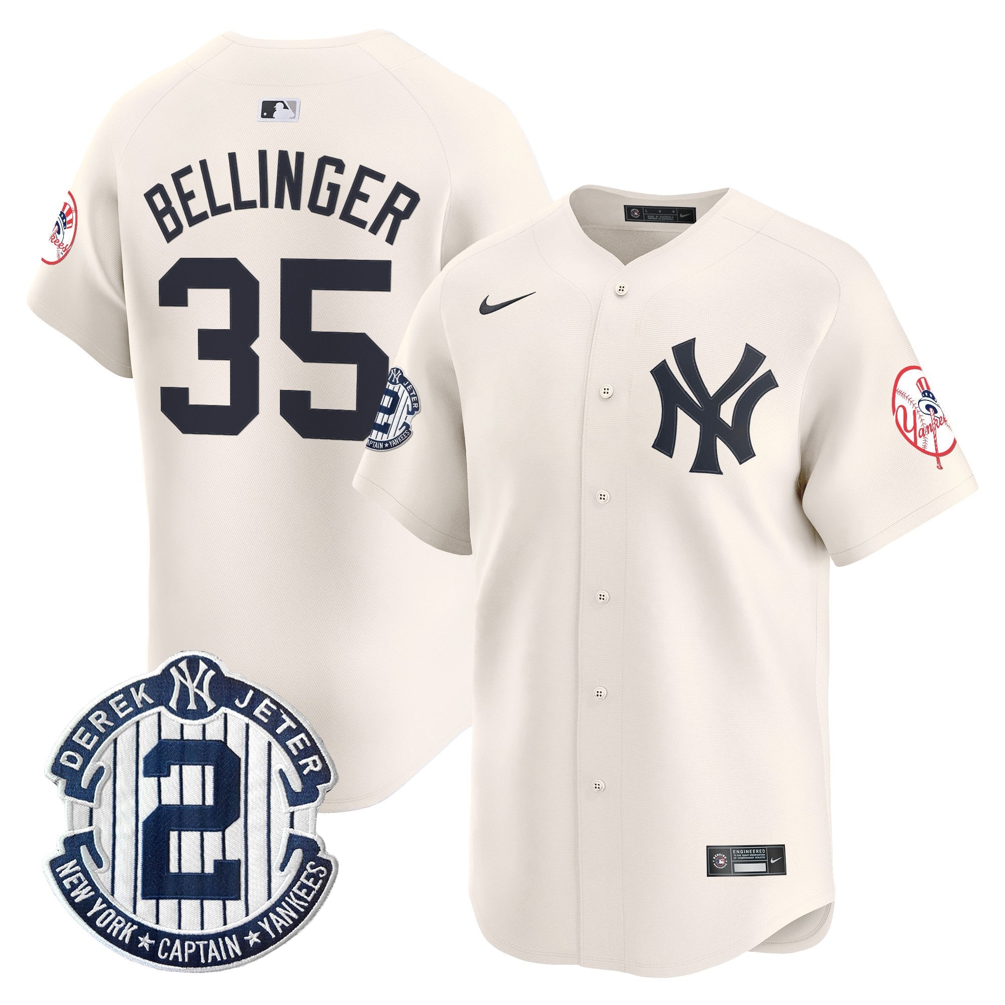 Men’s New York Throwback Vapor Premier Limited Jersey – Derek Jeter Patch