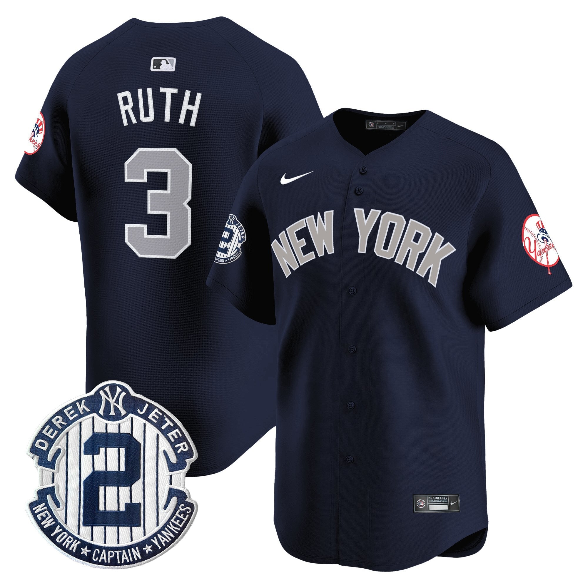 Men’s New York Throwback Vapor Premier Limited Jersey – Derek Jeter Patch