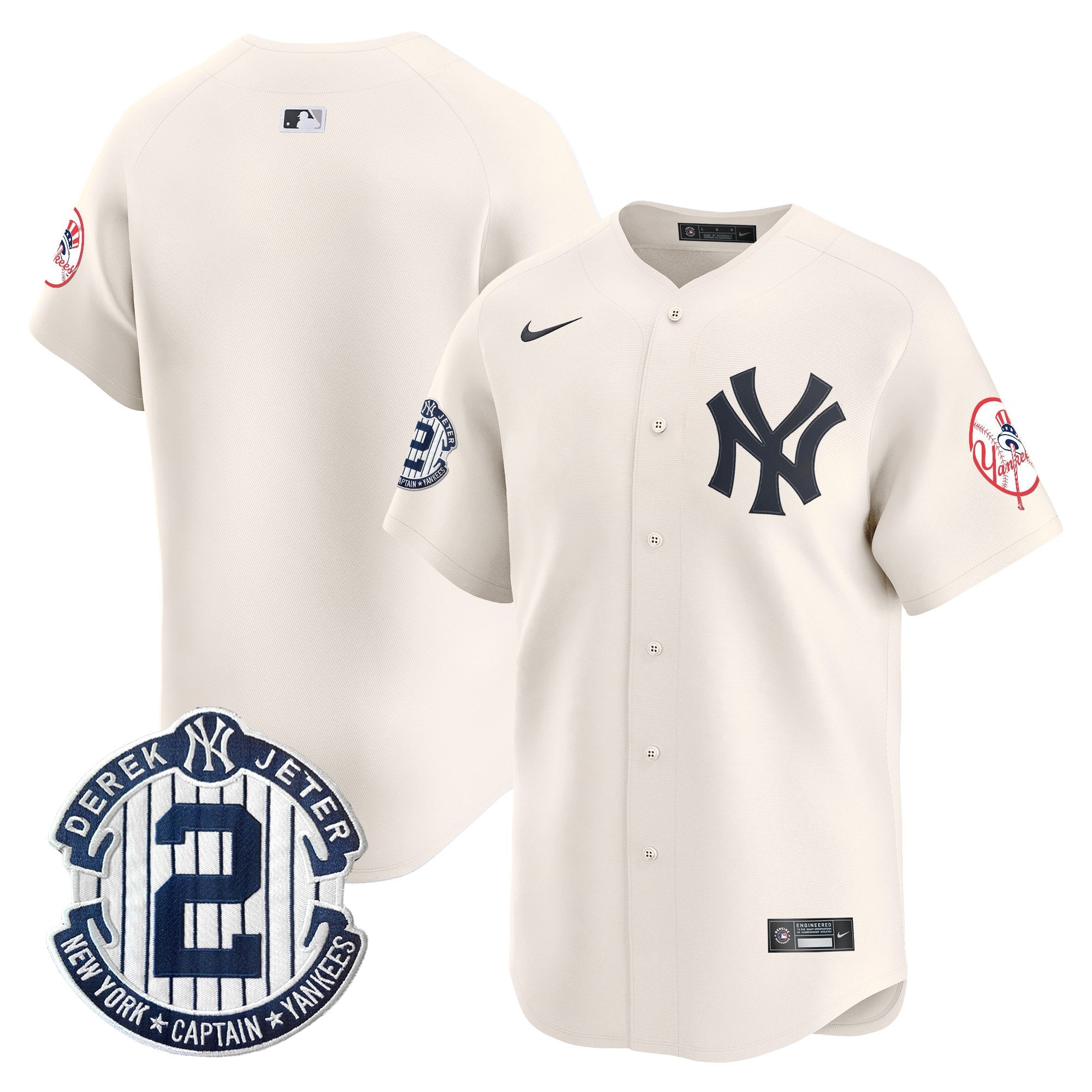 Men’s New York Throwback Vapor Premier Limited Jersey – Derek Jeter Patch