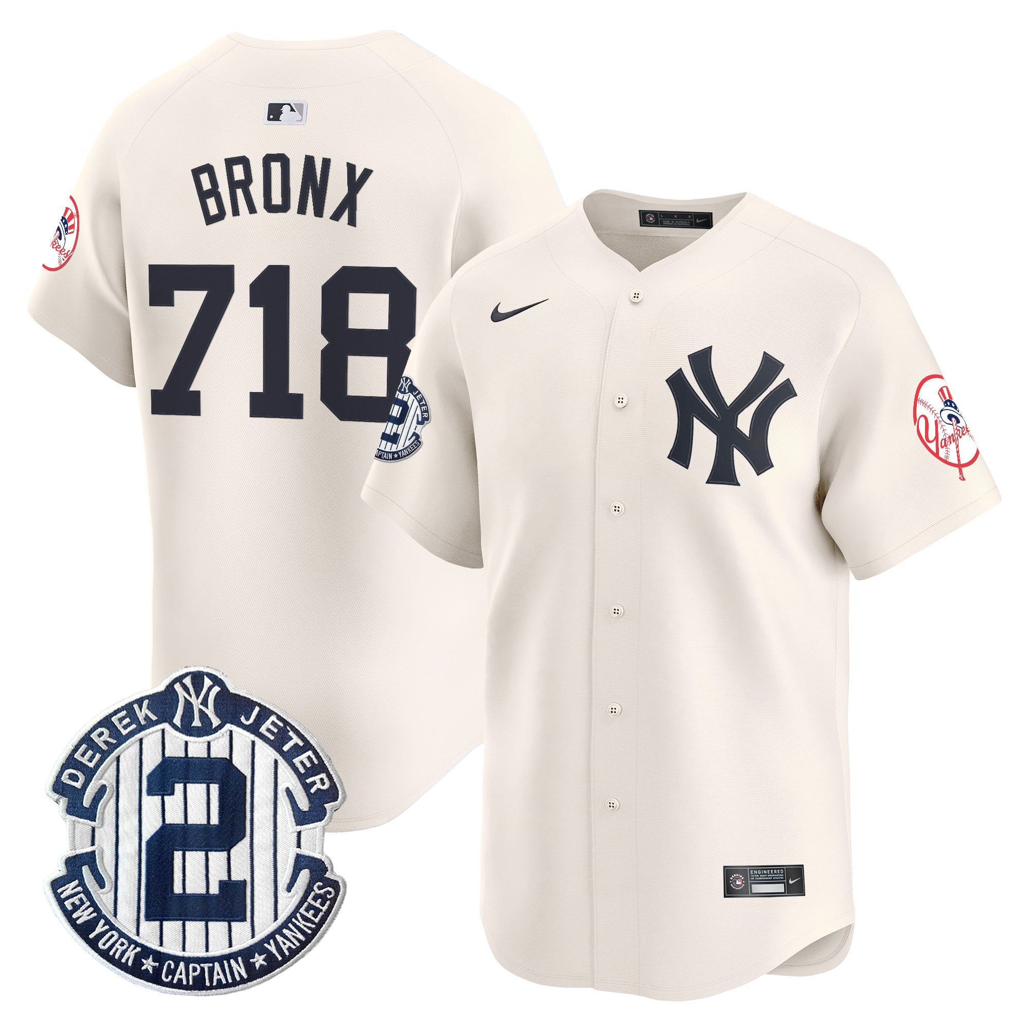 Men’s New York Throwback Vapor Premier Limited Jersey – Derek Jeter Patch