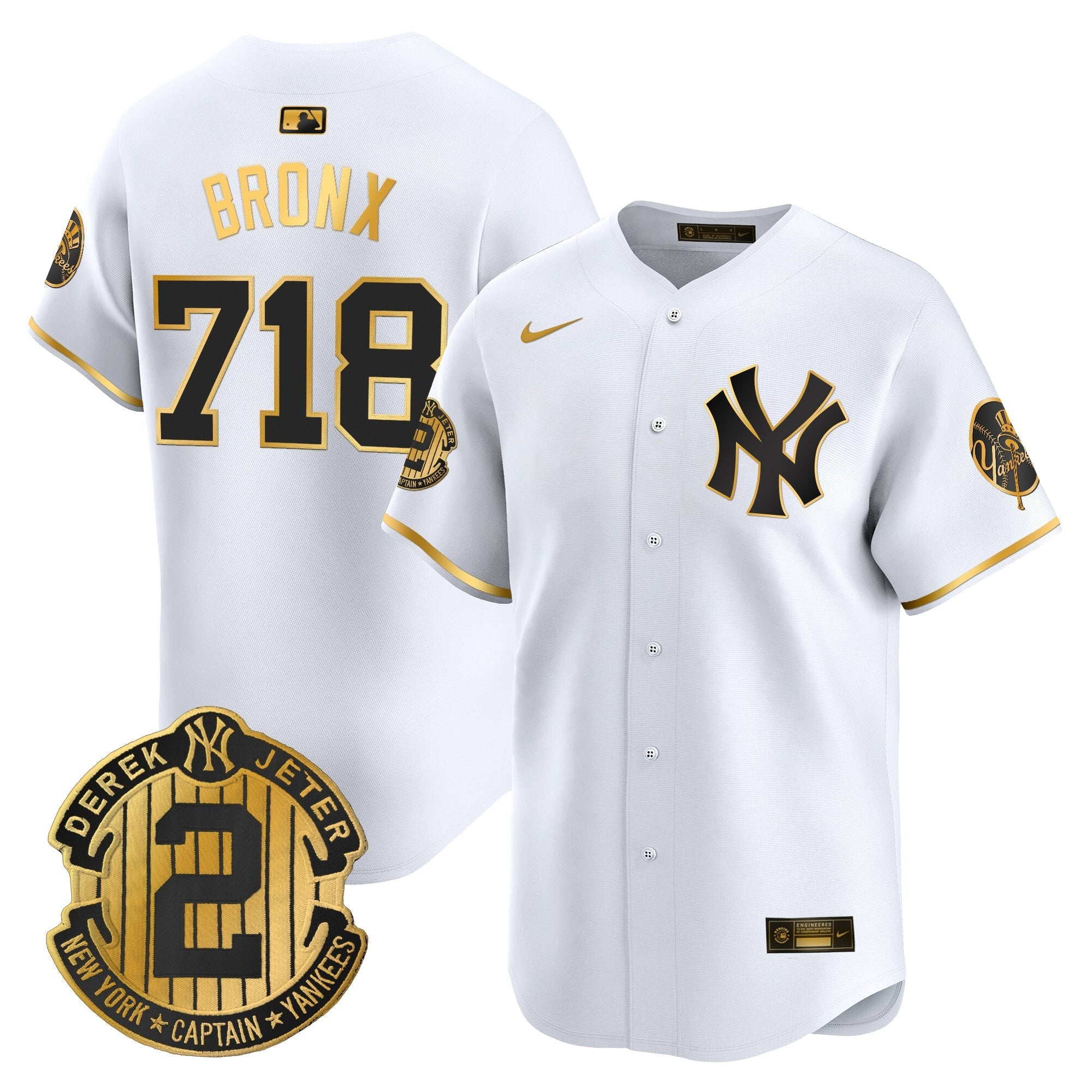 Men’s New York Throwback Vapor Premier Limited Jersey – Derek Jeter Patch