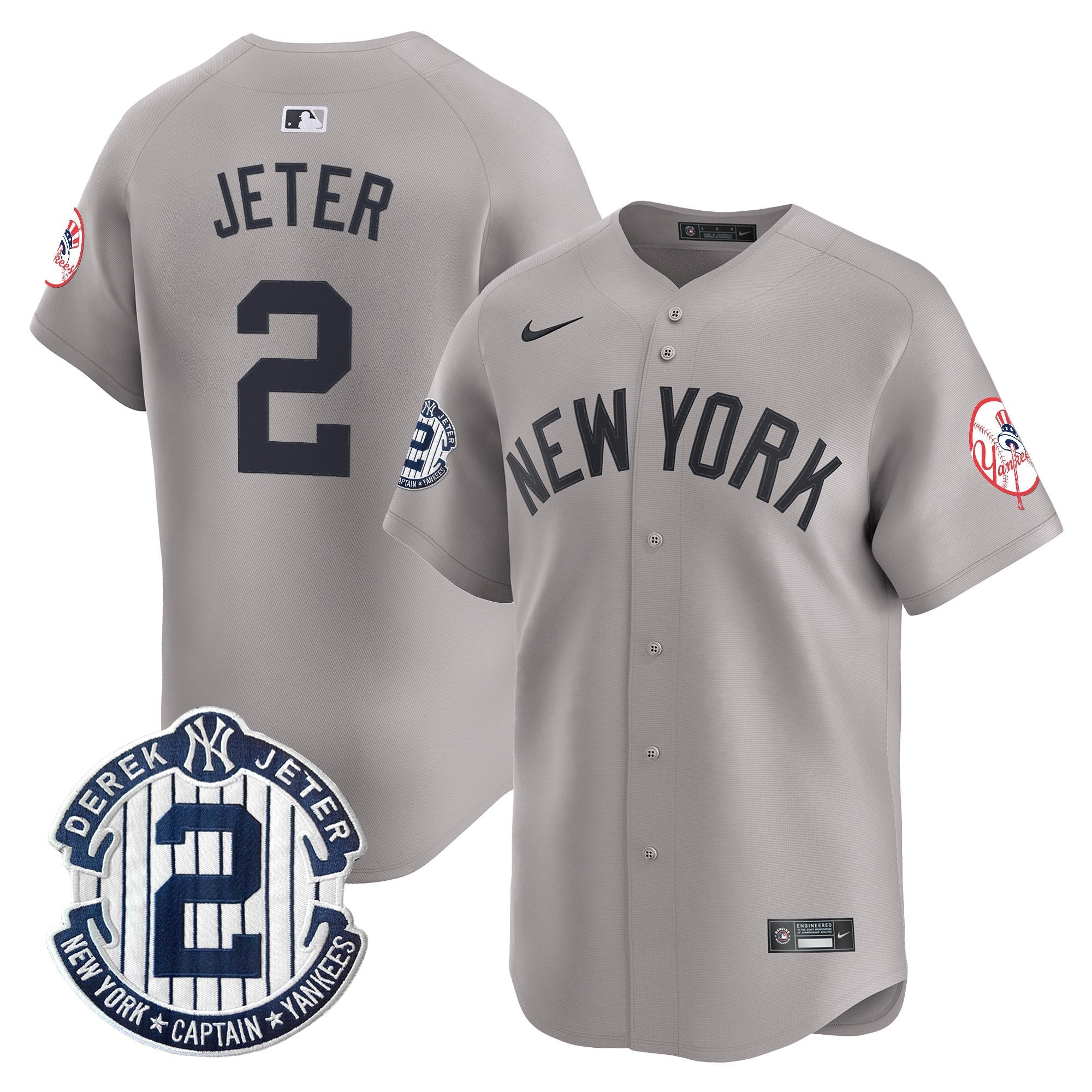 Men’s New York Throwback Vapor Premier Limited Jersey – Derek Jeter Patch