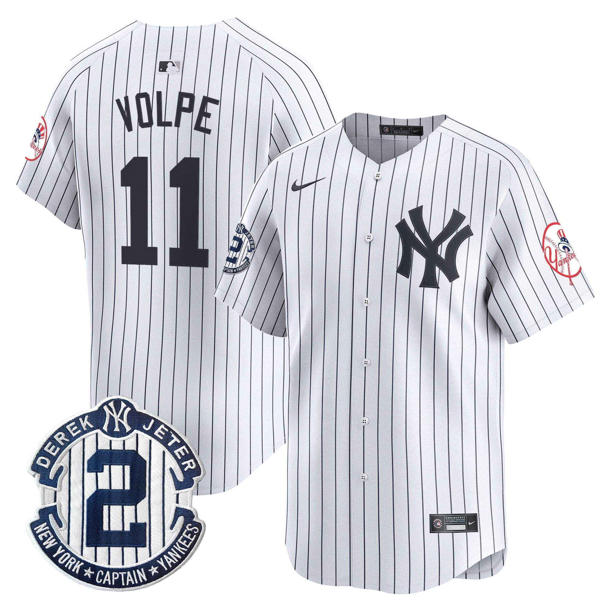 Men’s New York Throwback Vapor Premier Limited Jersey – Derek Jeter Patch
