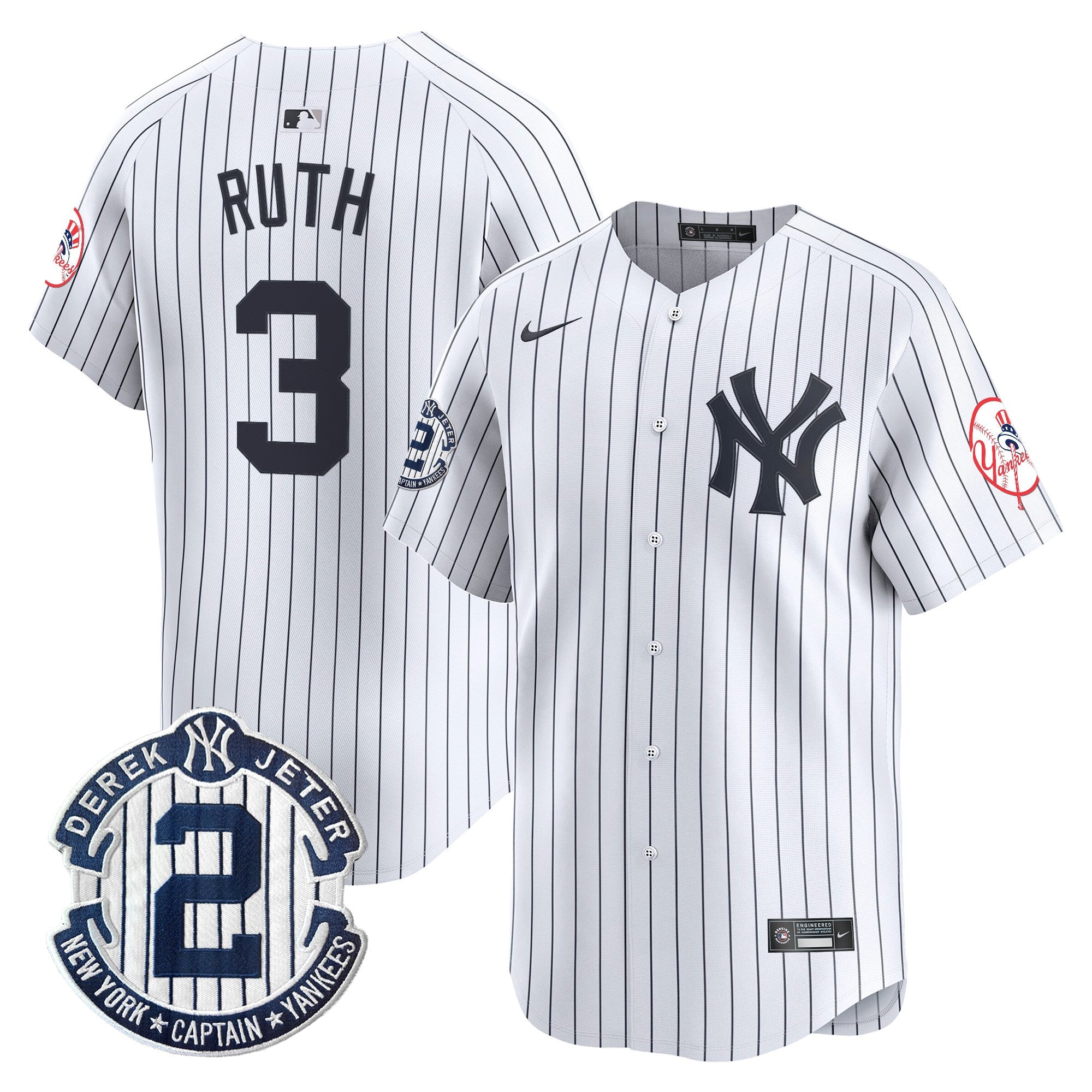 Men’s New York Throwback Vapor Premier Limited Jersey – Derek Jeter Patch