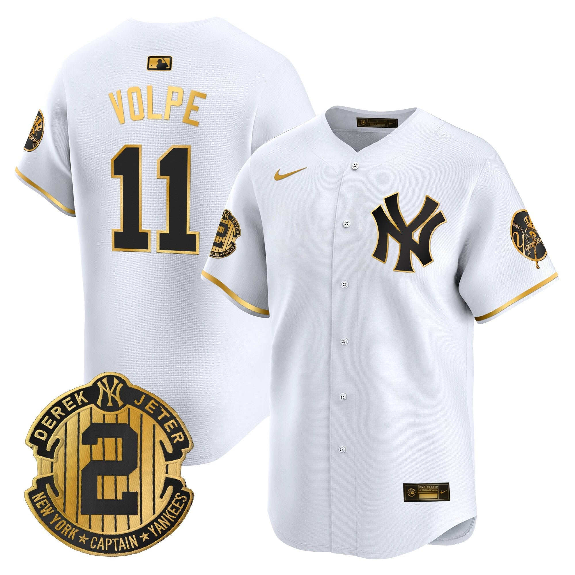 Men’s New York Throwback Vapor Premier Limited Jersey – Derek Jeter Patch