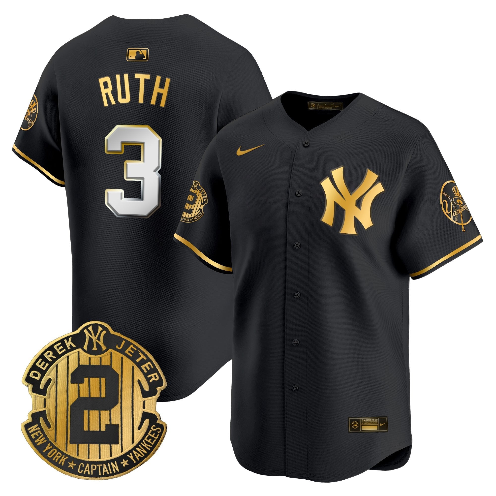 Men’s New York Throwback Vapor Premier Limited Jersey – Derek Jeter Patch