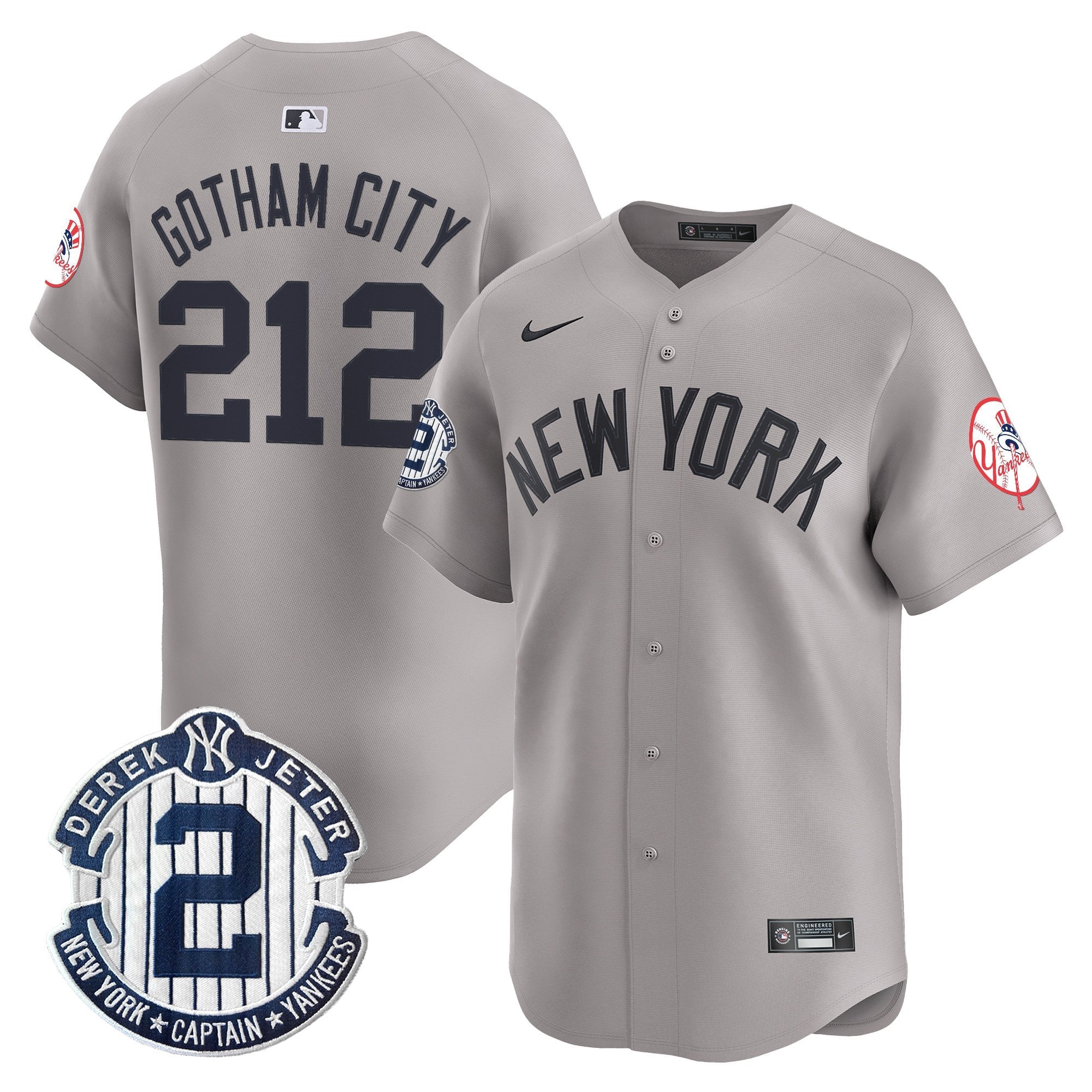 Men’s New York Throwback Vapor Premier Limited Jersey – Derek Jeter Patch