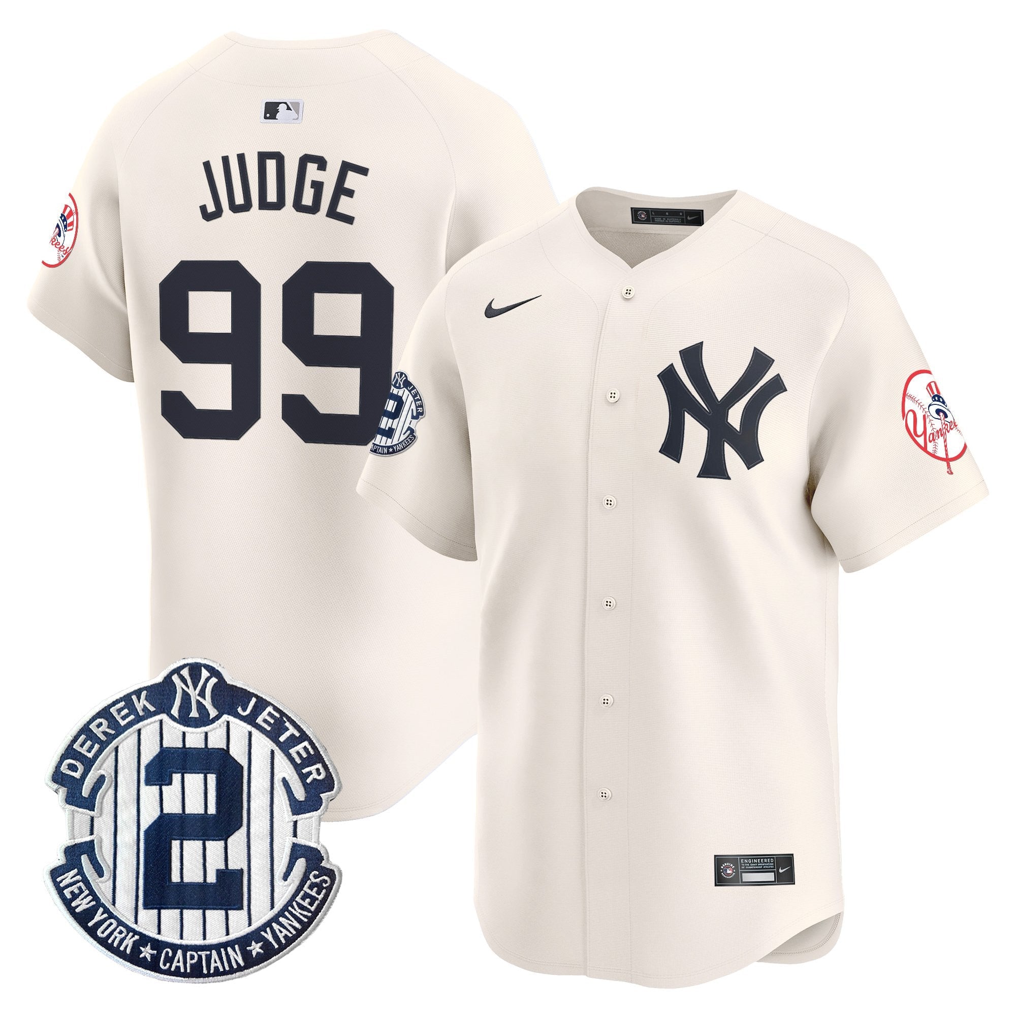 Men’s New York Throwback Vapor Premier Limited Jersey – Derek Jeter Patch