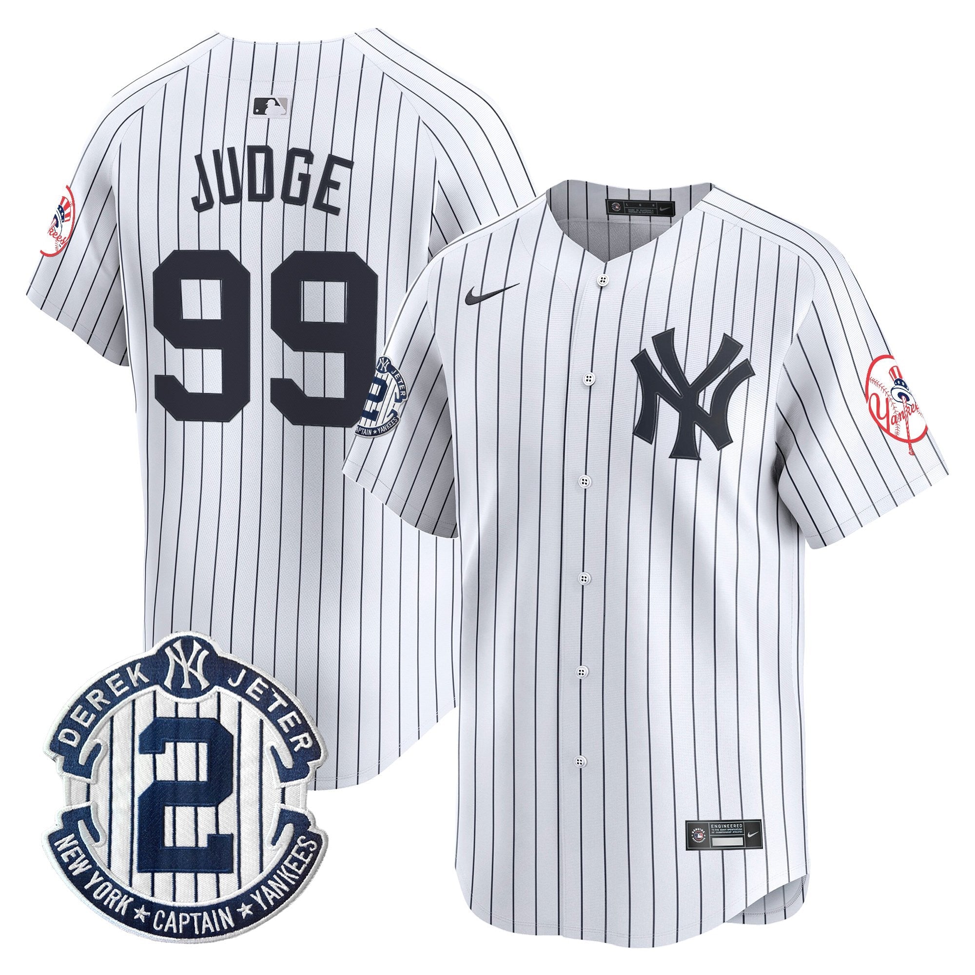 Men’s New York Throwback Vapor Premier Limited Jersey – Derek Jeter Patch