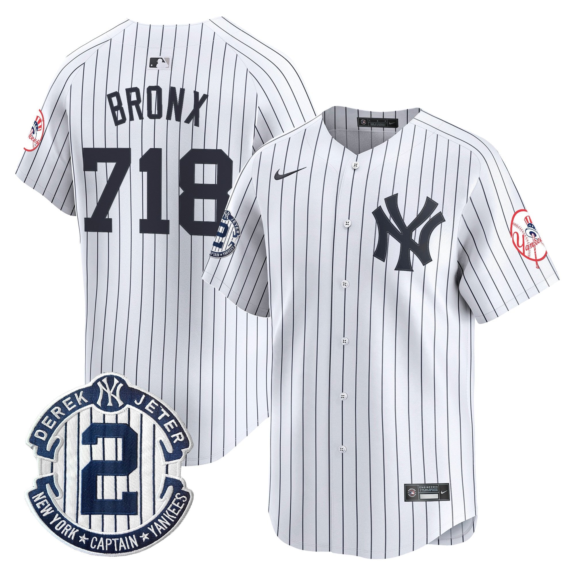 Men’s New York Throwback Vapor Premier Limited Jersey – Derek Jeter Patch