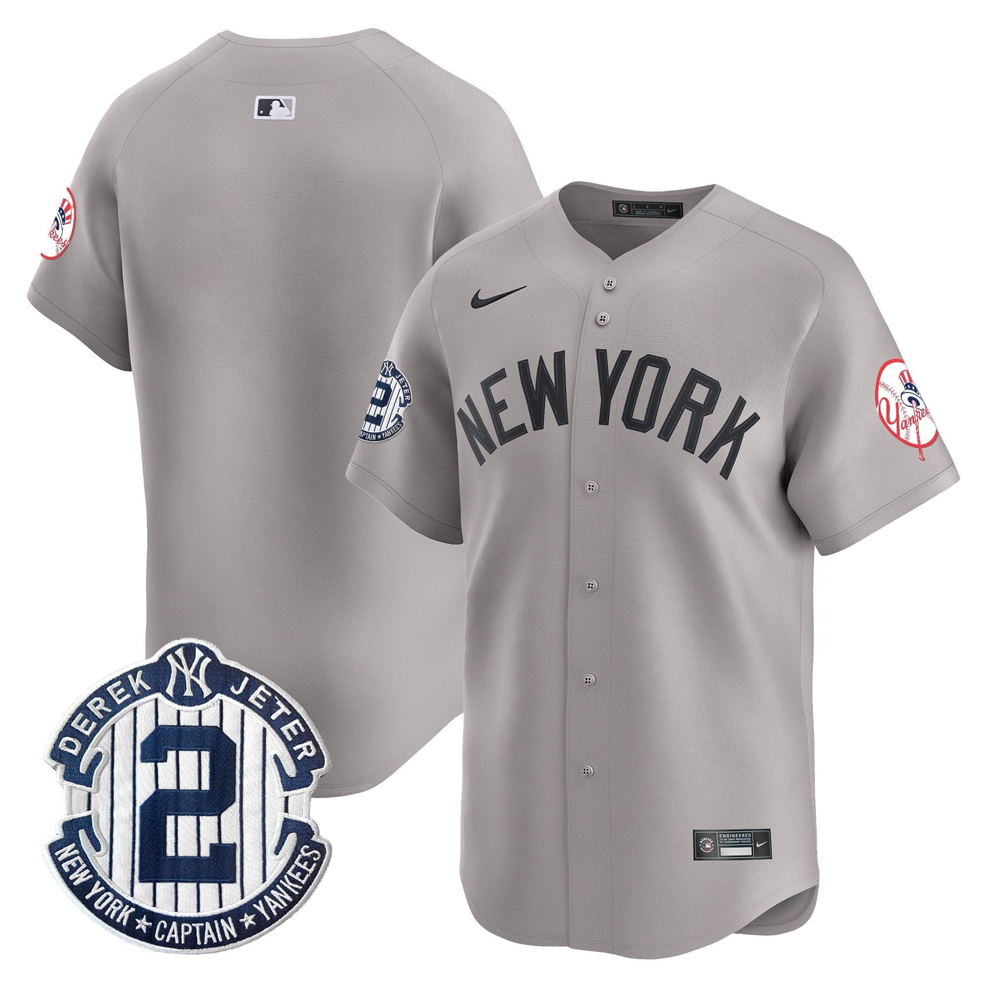 Men’s New York Throwback Vapor Premier Limited Jersey – Derek Jeter Patch