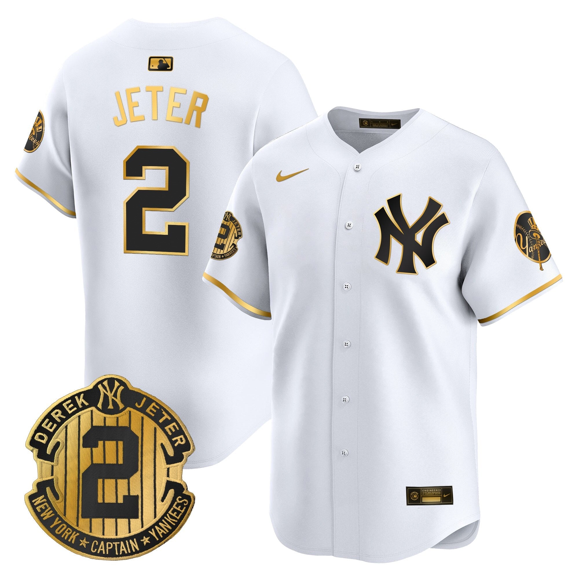 Men’s New York Throwback Vapor Premier Limited Jersey – Derek Jeter Patch