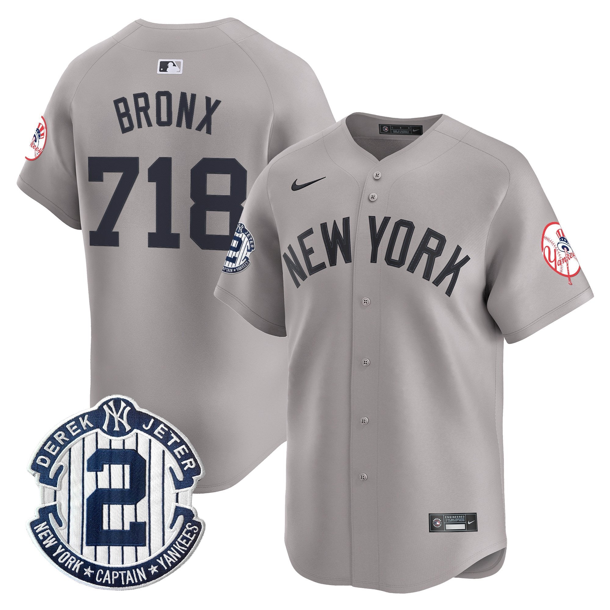 Men’s New York Throwback Vapor Premier Limited Jersey – Derek Jeter Patch