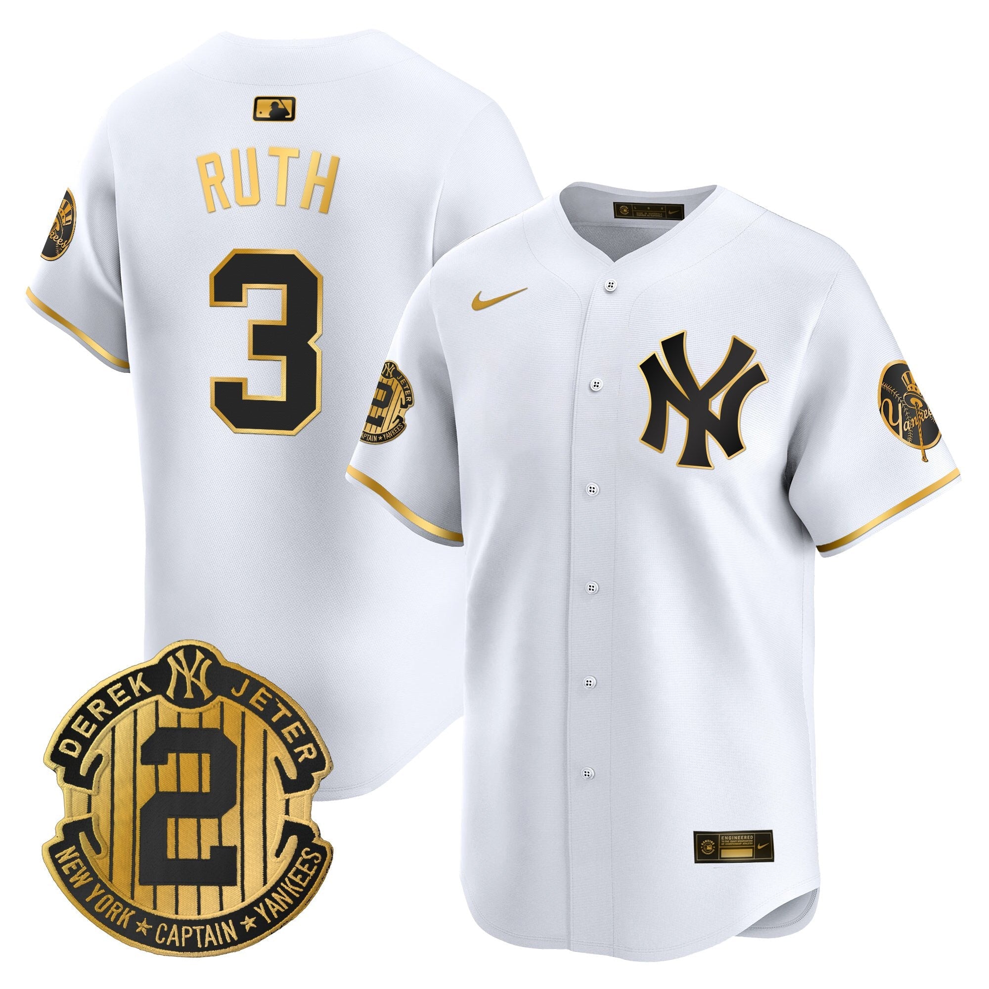 Men’s New York Throwback Vapor Premier Limited Jersey – Derek Jeter Patch