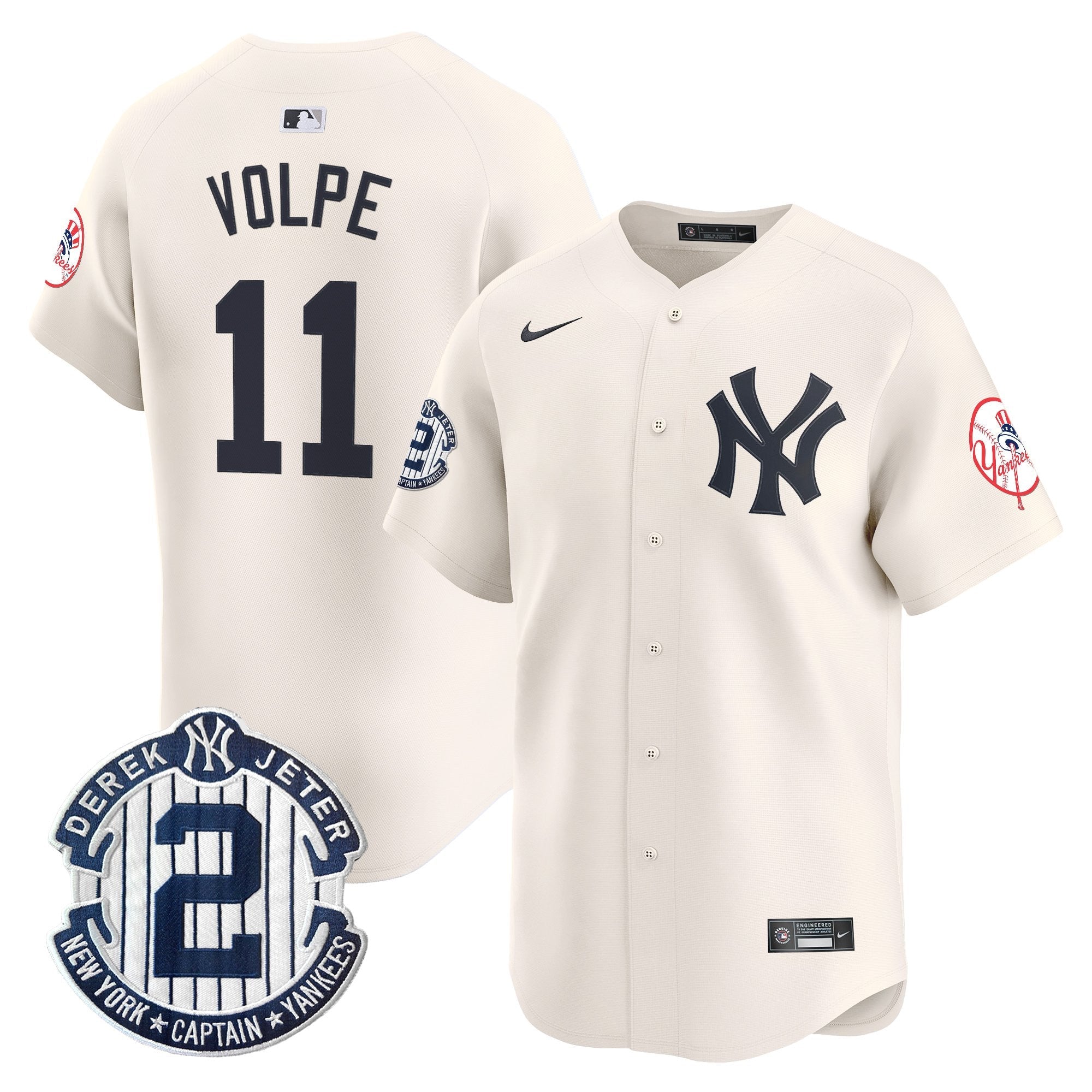 Men’s New York Throwback Vapor Premier Limited Jersey – Derek Jeter Patch
