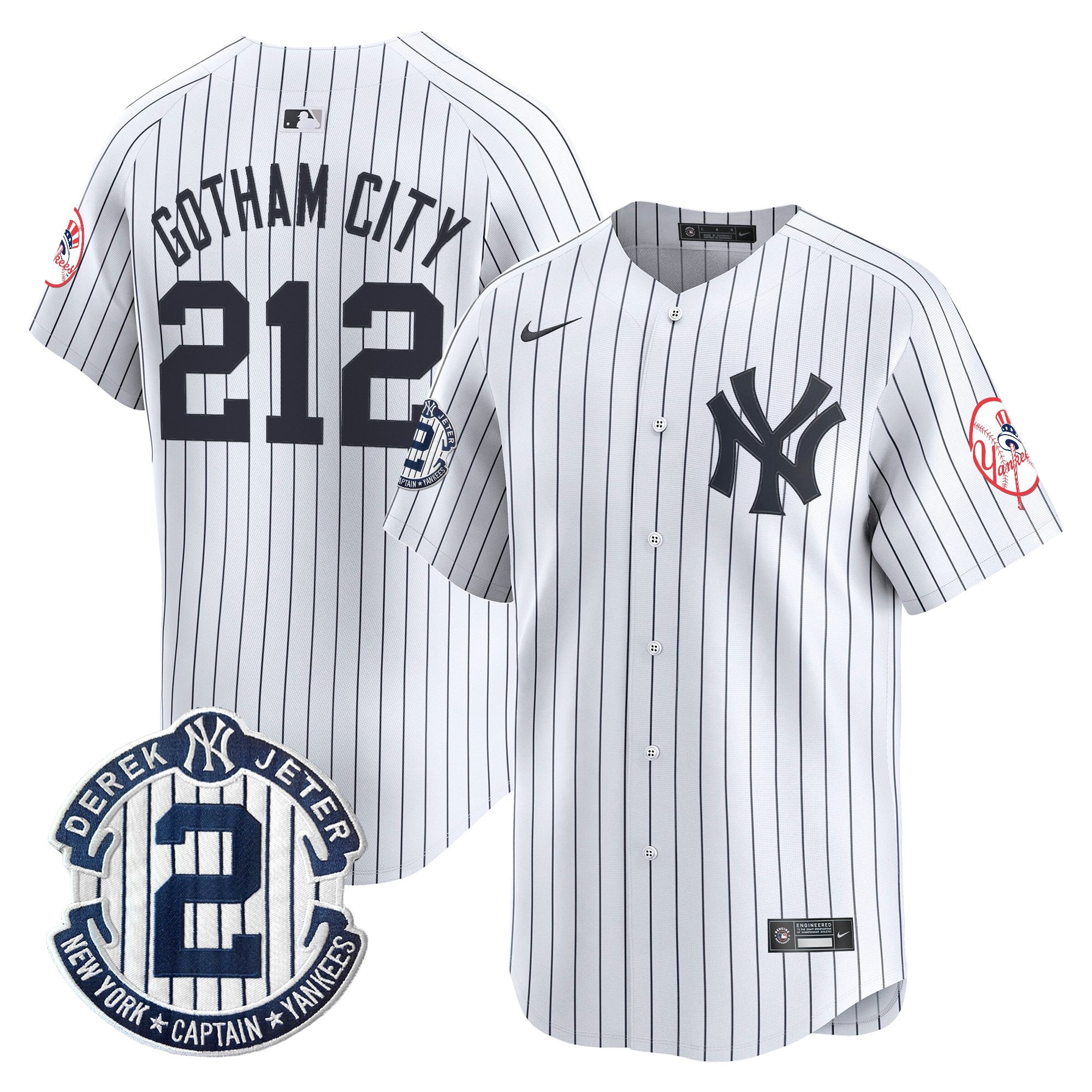 Men’s New York Throwback Vapor Premier Limited Jersey – Derek Jeter Patch