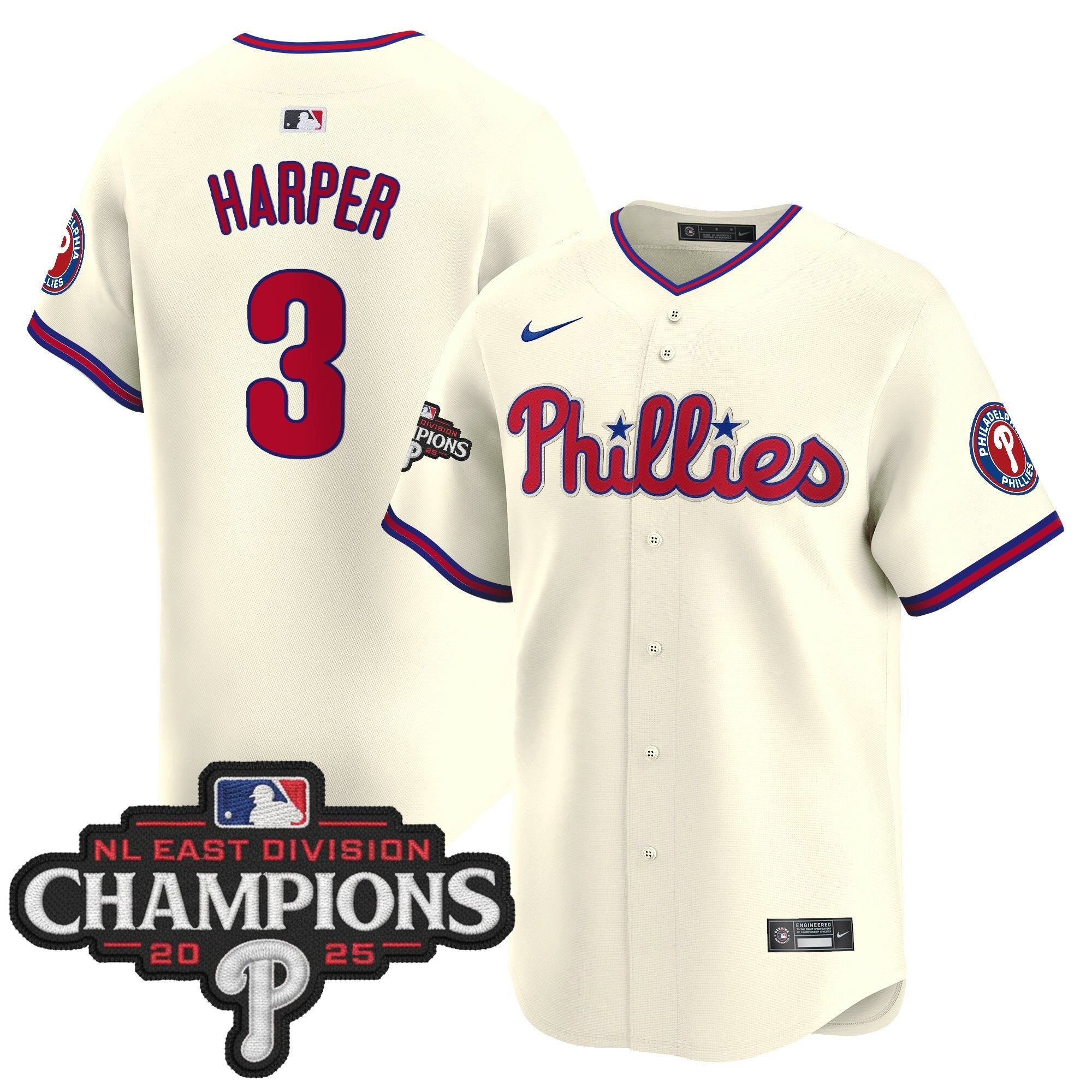 Men’s Philadelphia 2025 NL East Division Champions Patch Vapor Premier Limited Jersey
